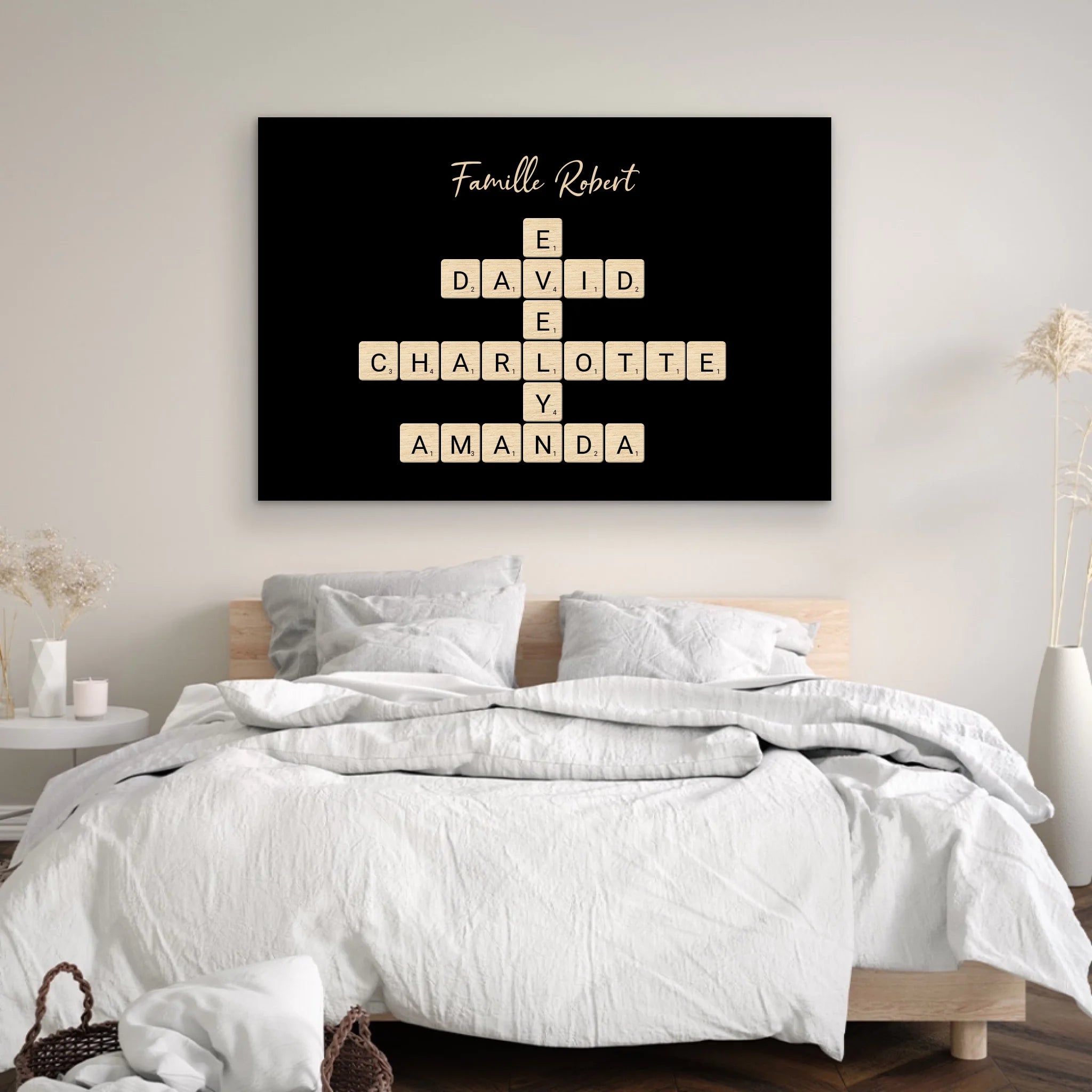 Toile personnalisée “Mots croisés famille - Horizontal”