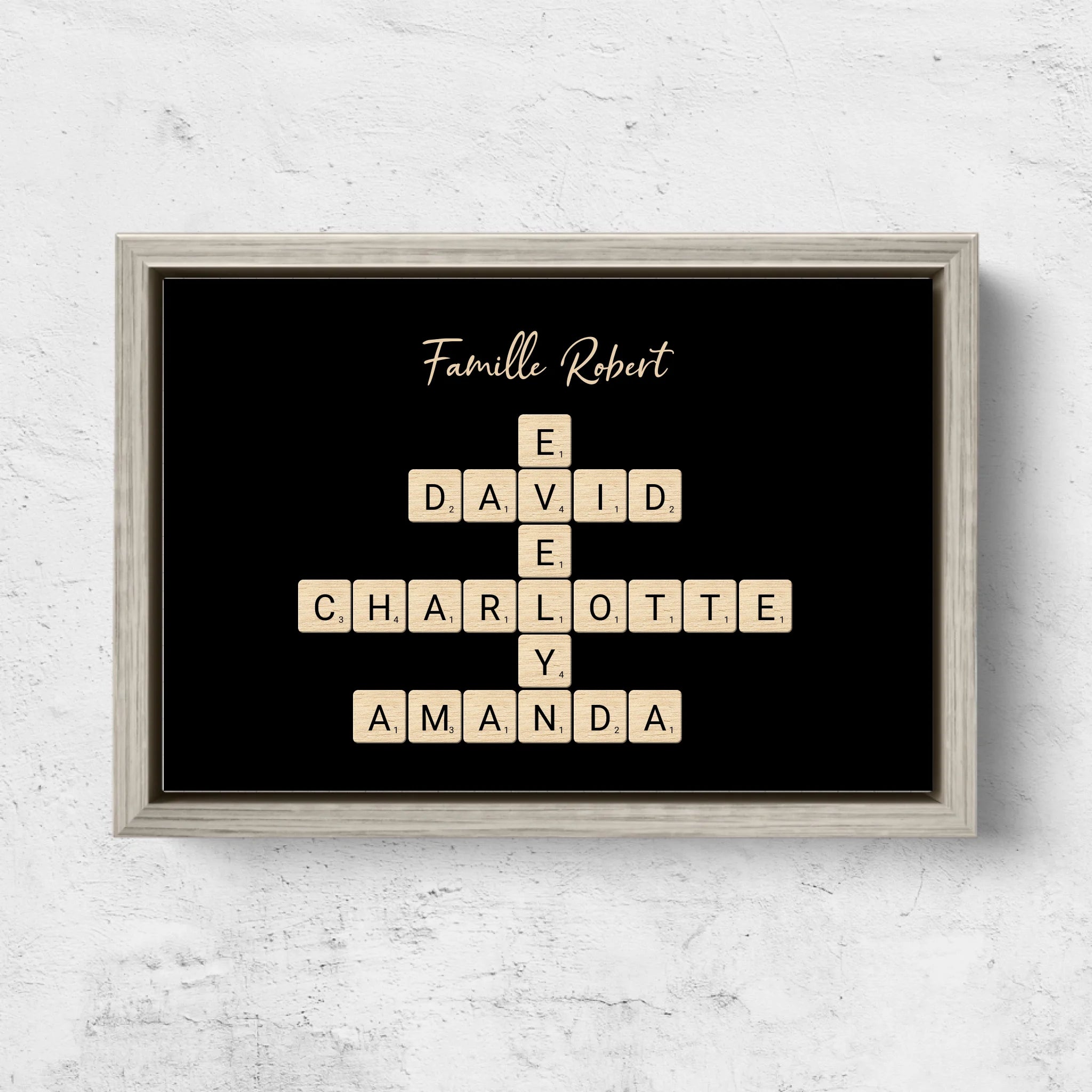 Toile personnalisée “Mots croisés famille - Horizontal”