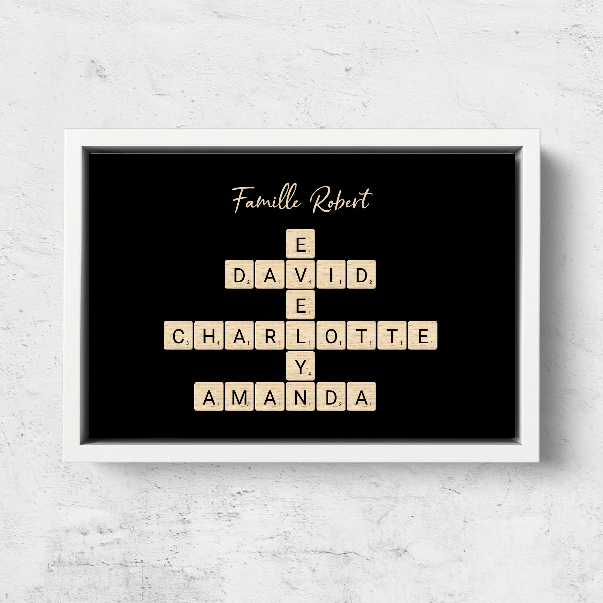 Toile personnalisée “Mots croisés famille - Horizontal”