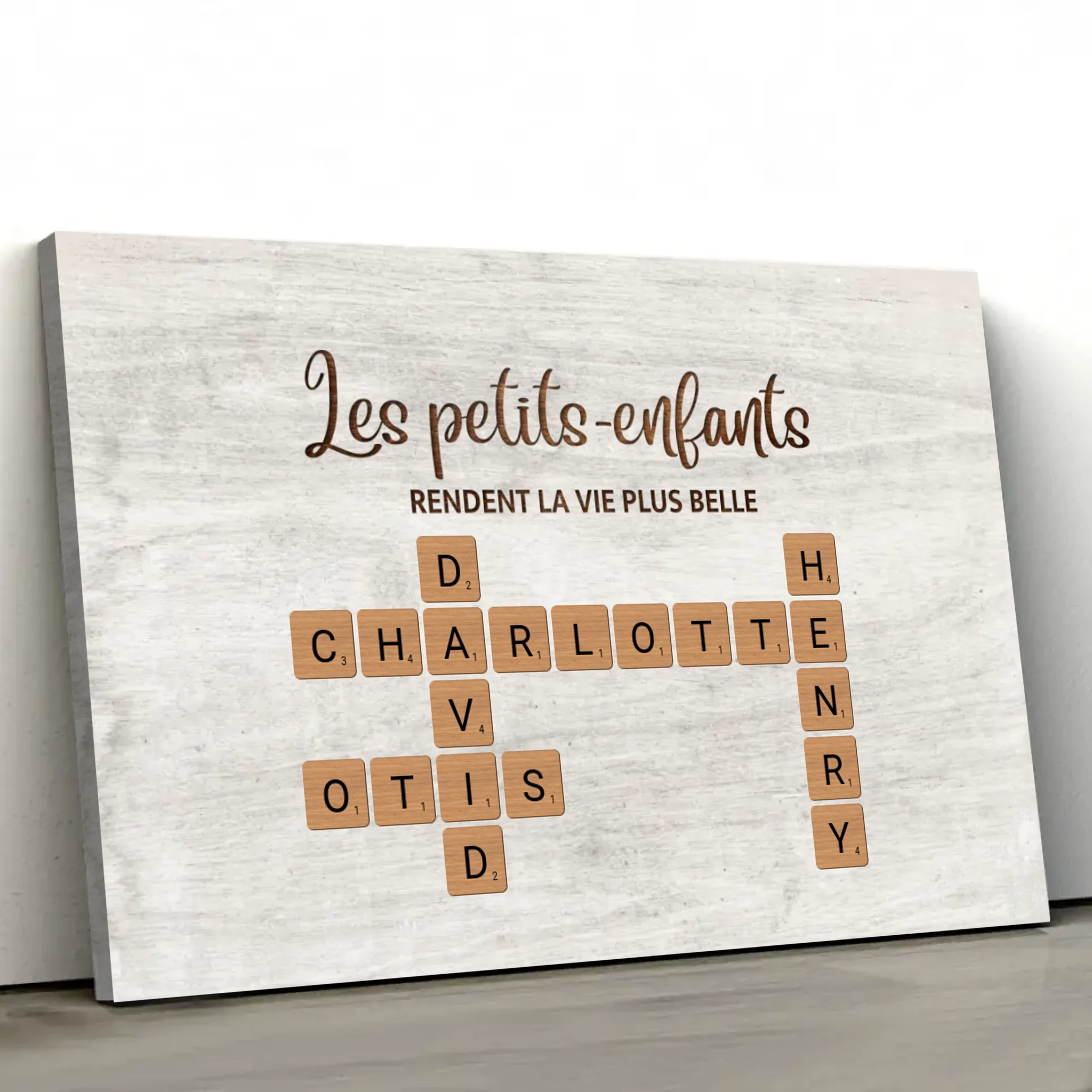 Toile personnalisée “Les petits-enfants rendent la vie plus belle - mots croisés”