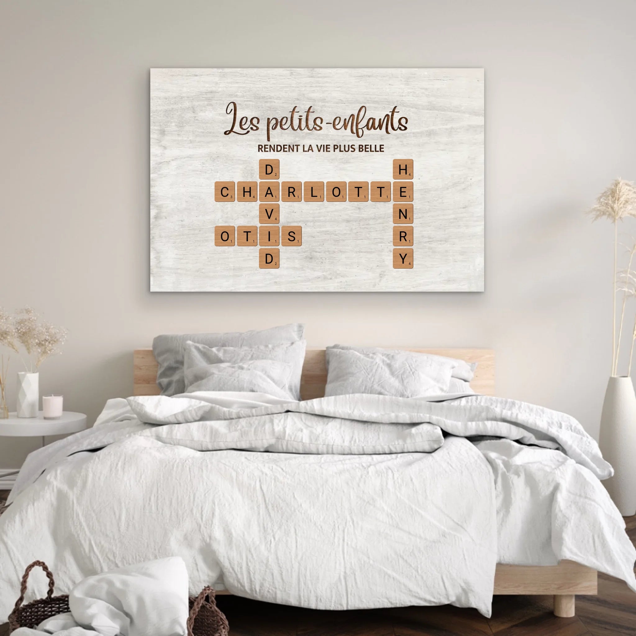 Toile personnalisée “Les petits-enfants rendent la vie plus belle - mots croisés”