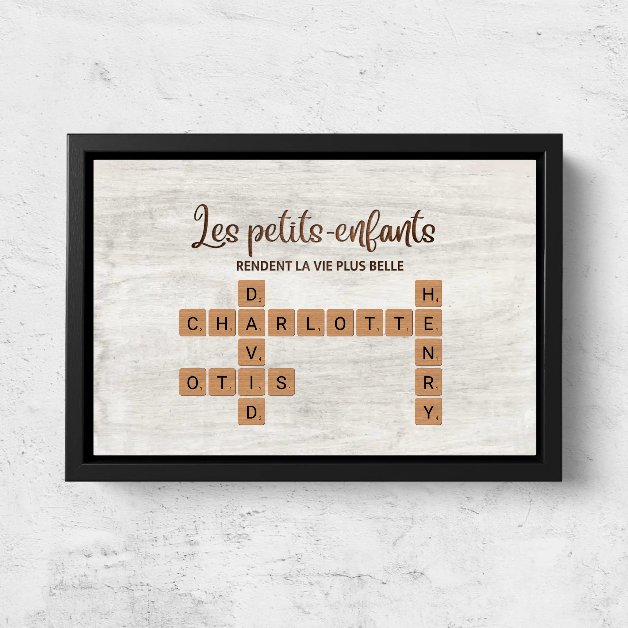 Toile personnalisée “Les petits-enfants rendent la vie plus belle - mots croisés”