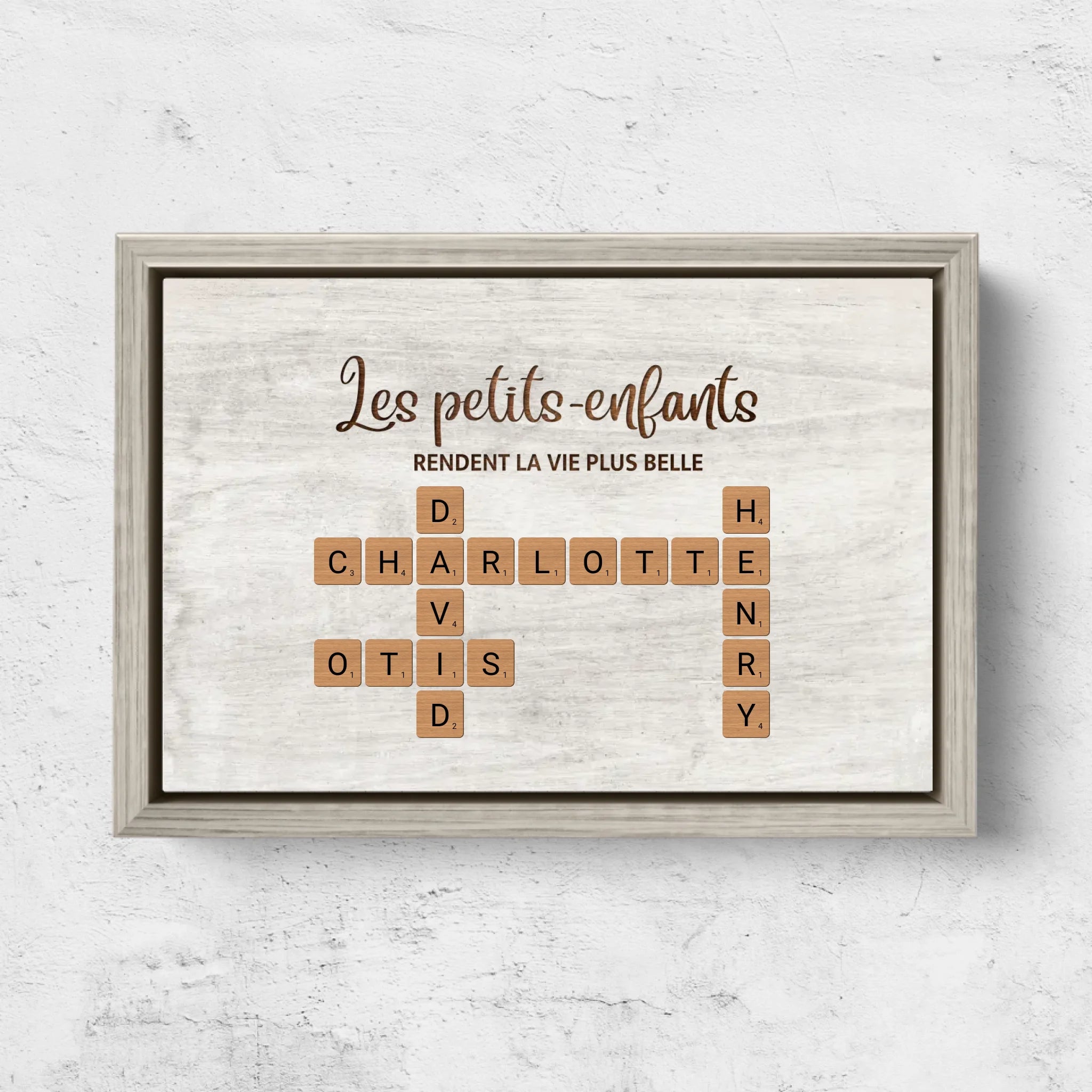 Toile personnalisée “Les petits-enfants rendent la vie plus belle - mots croisés”