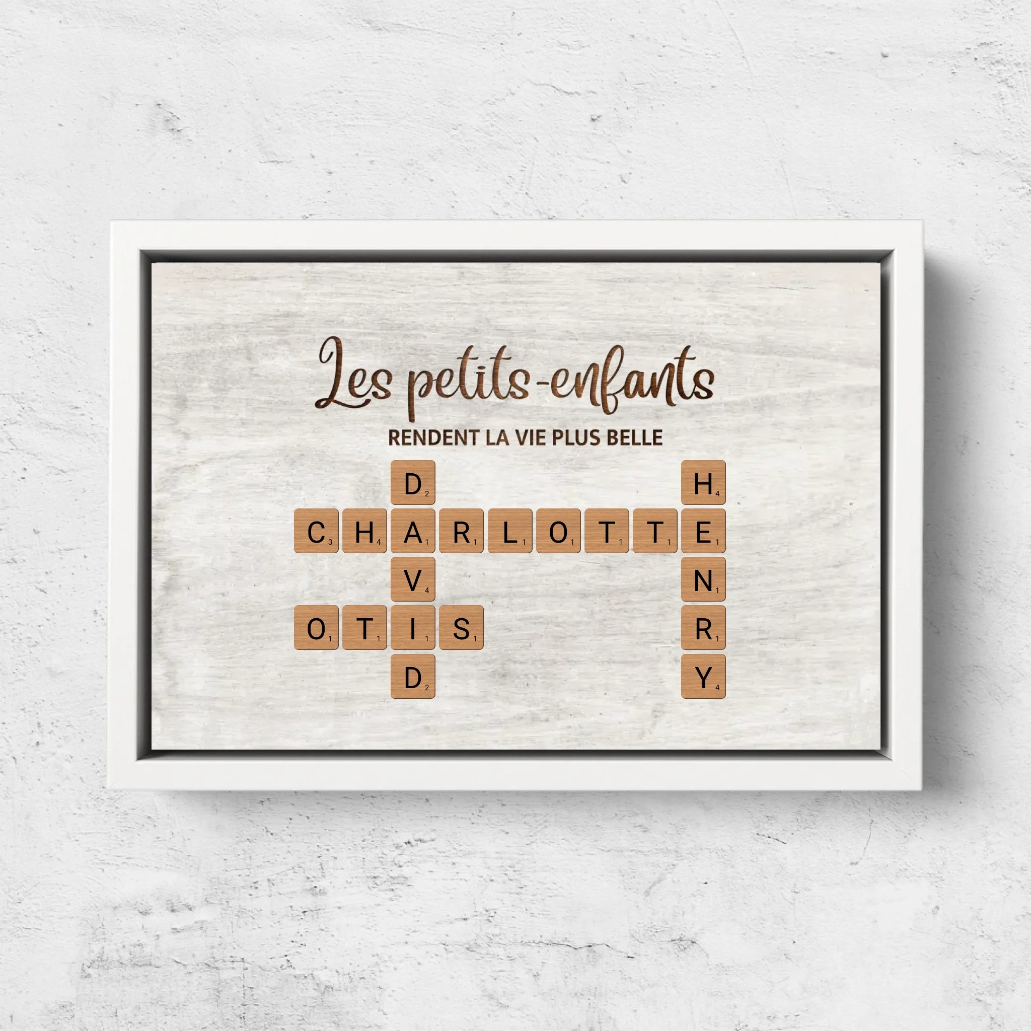 Toile personnalisée “Les petits-enfants rendent la vie plus belle - mots croisés”