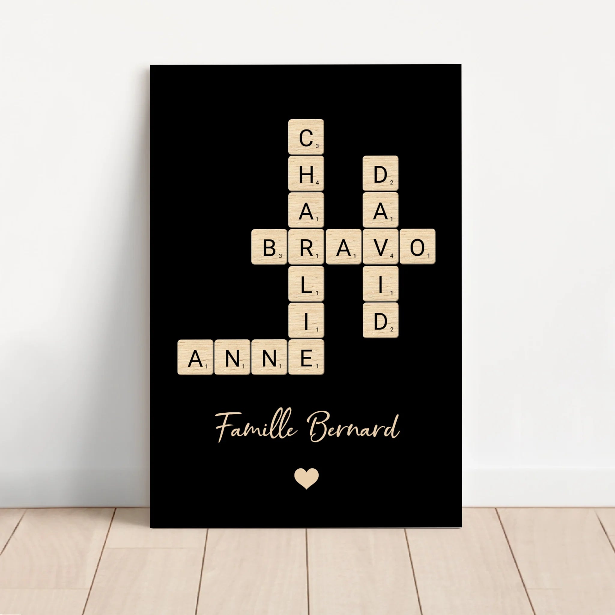 Toile personnalisée “Mots croisés en famille”