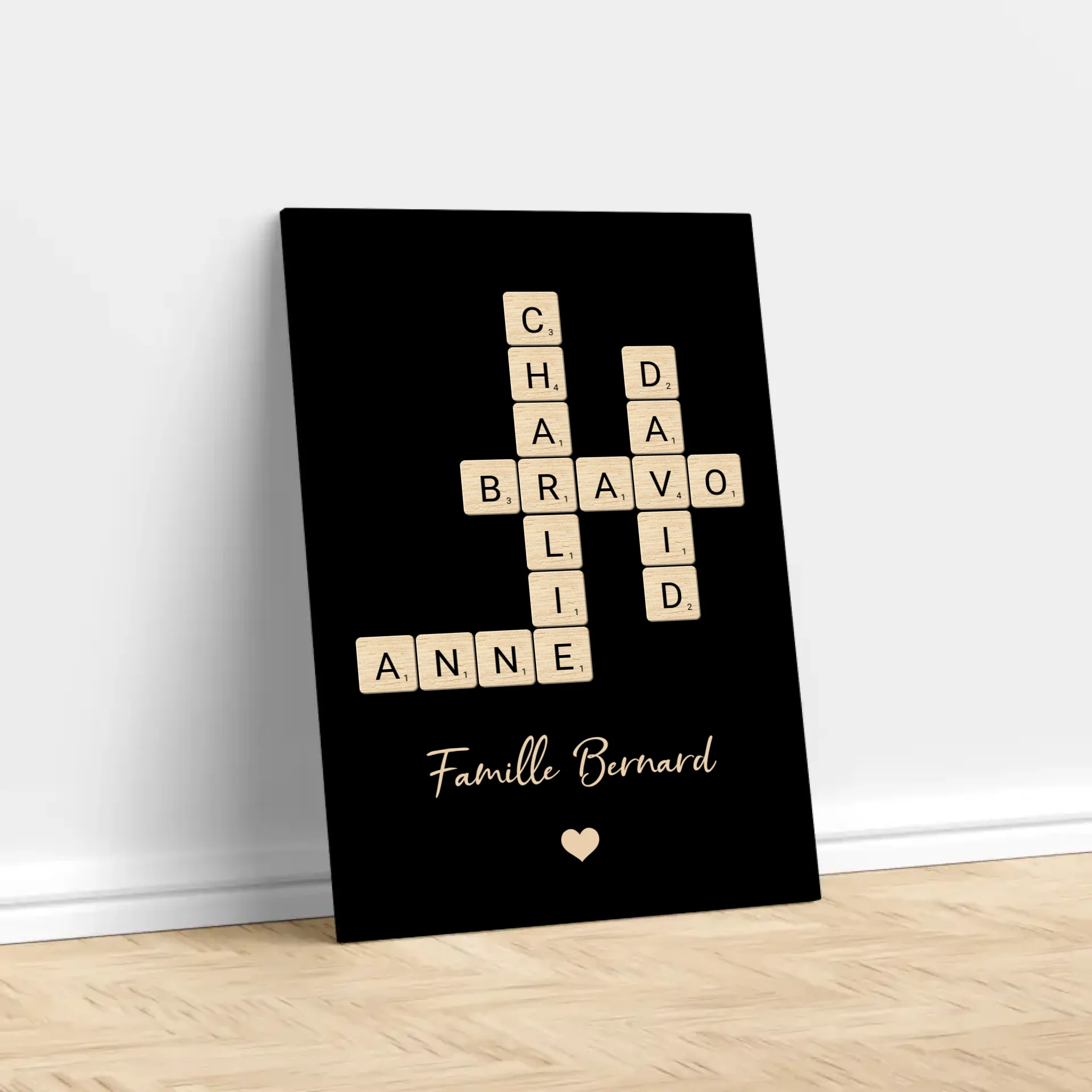 Toile personnalisée “Mots croisés en famille”