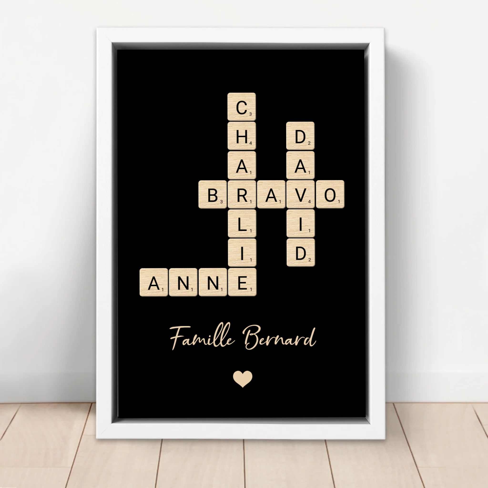 Toile personnalisée “Mots croisés en famille”