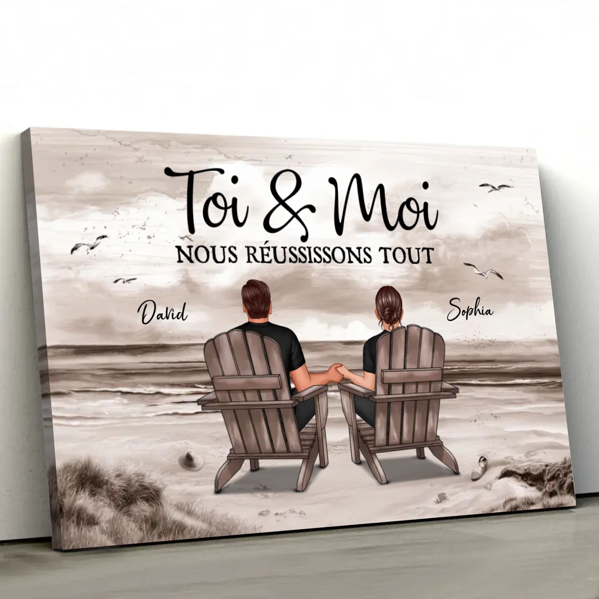 Toile personnalisée “Toi et moi, on peut tout faire”