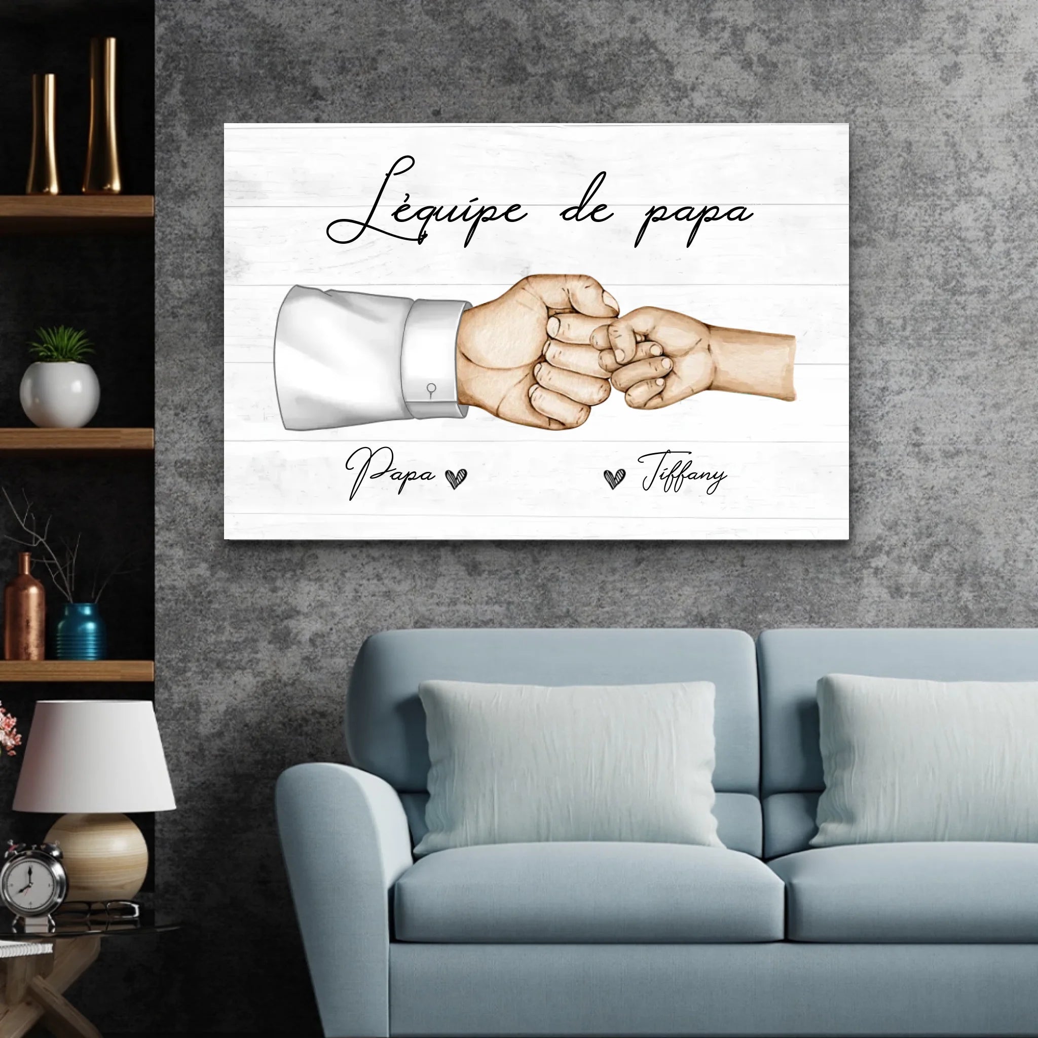 Toile personnalisée "L'équipe de papa"