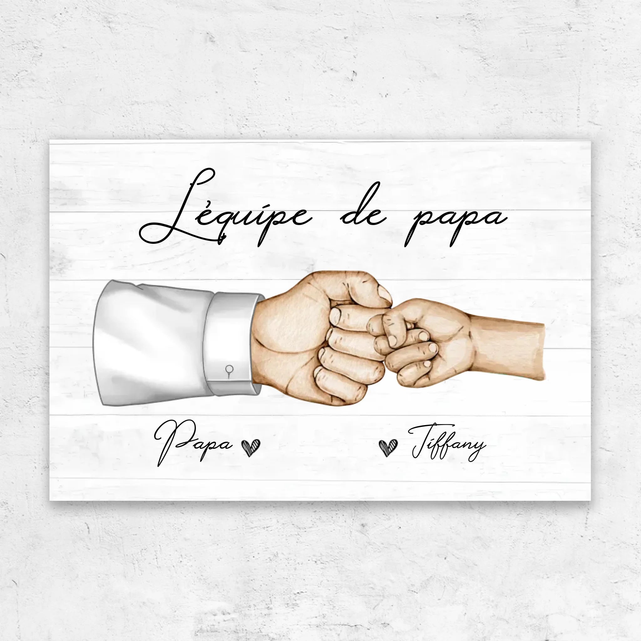 Toile personnalisée "L'équipe de papa"