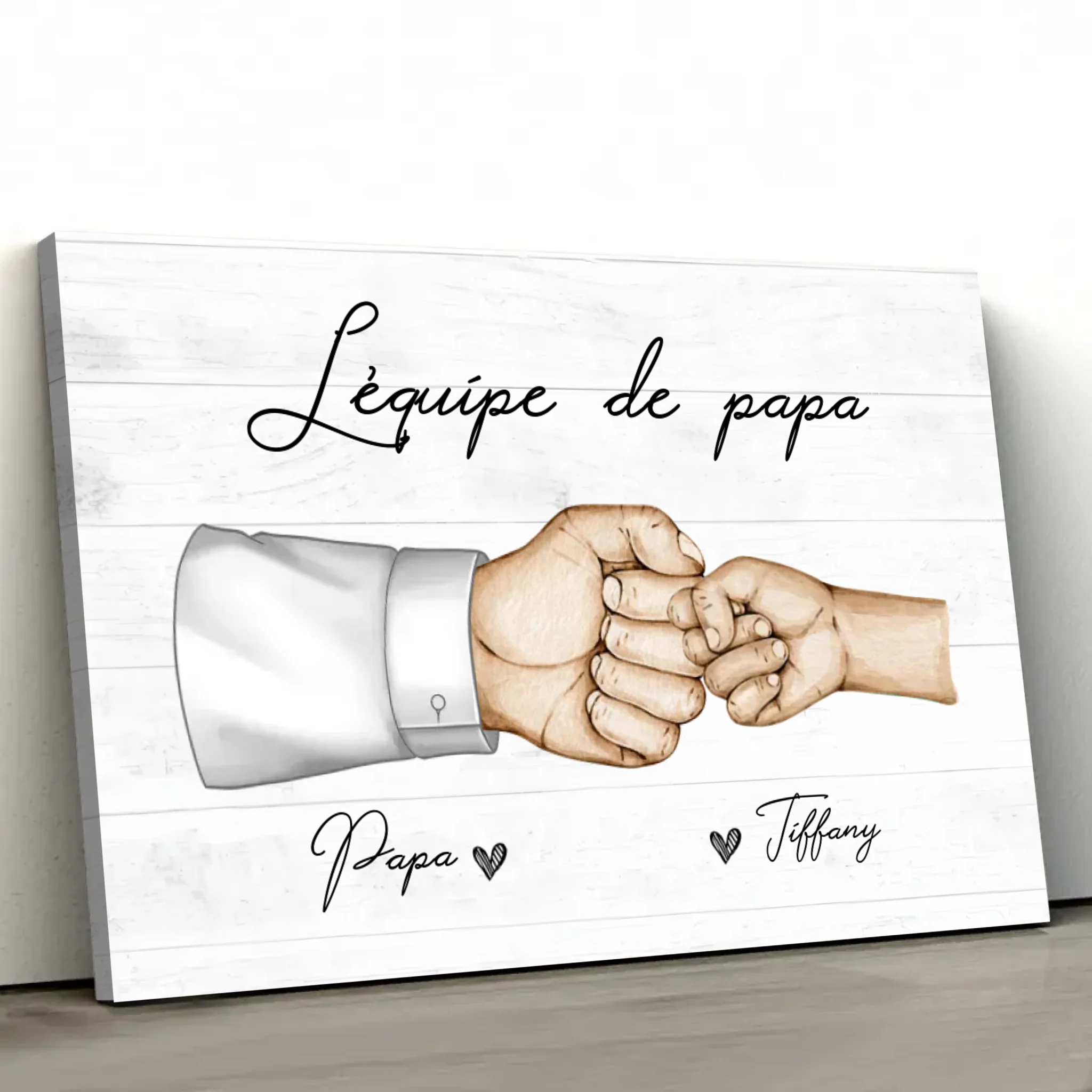Toile personnalisée "L'équipe de papa"