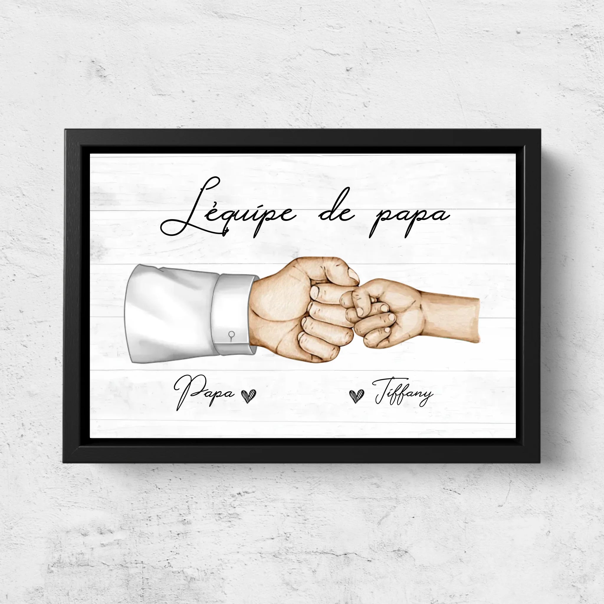 Toile personnalisée "L'équipe de papa"