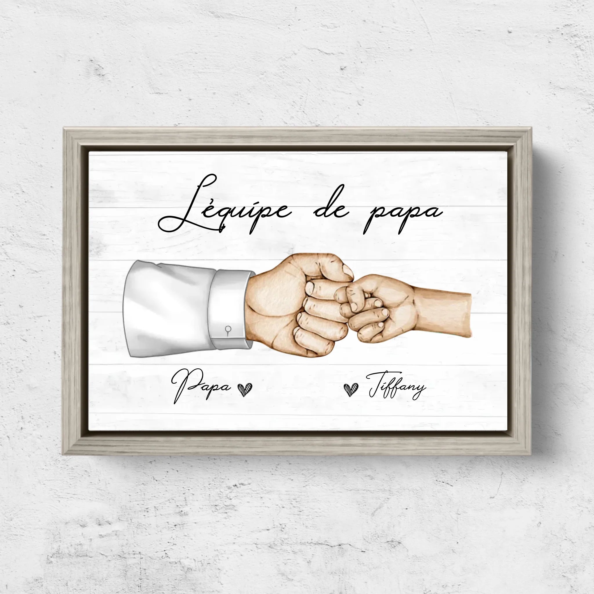 Toile personnalisée "L'équipe de papa"