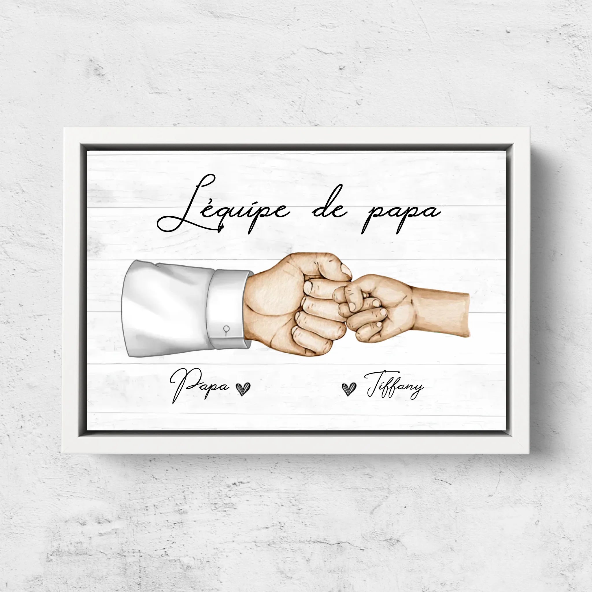 Toile personnalisée "L'équipe de papa"