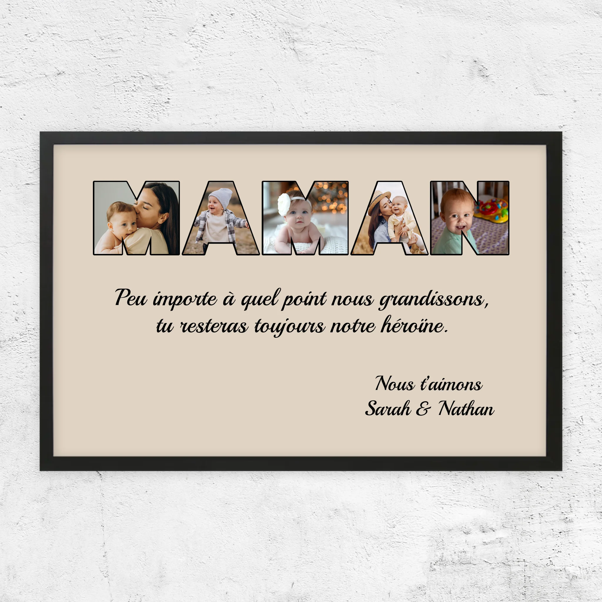 Poster personnalisé “Maman reste mon héroïne”