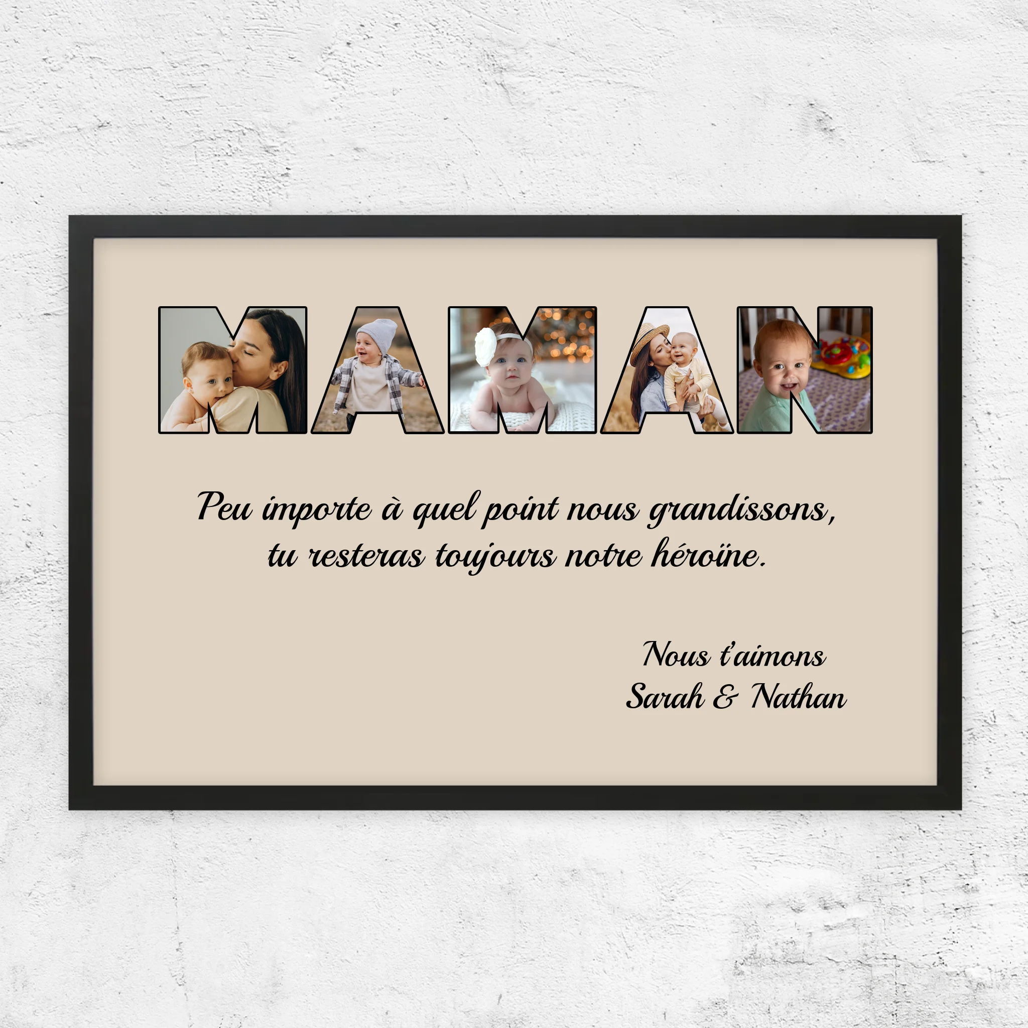 Poster personnalisé “Maman reste mon héroïne”