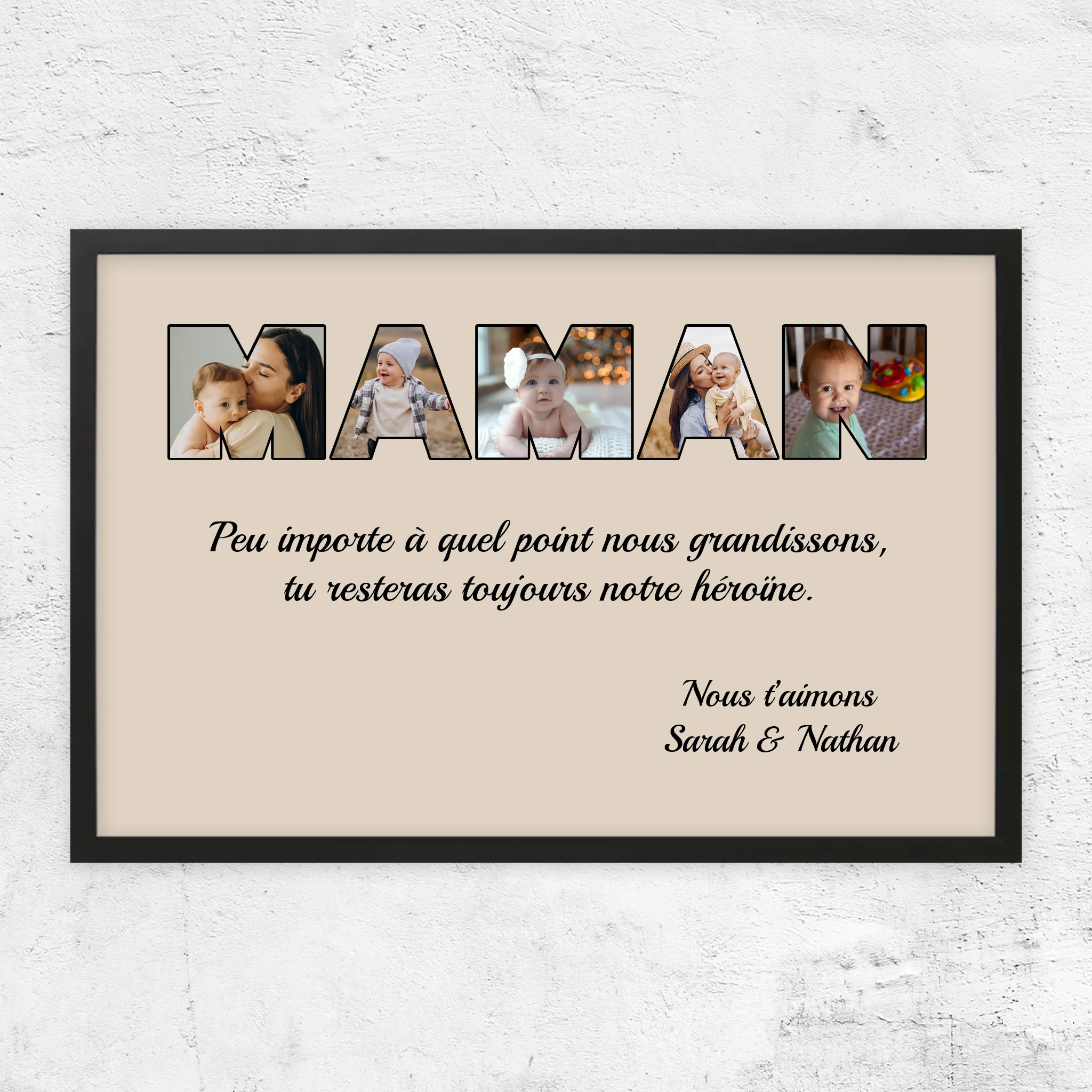 Poster personnalisé “Maman reste mon héroïne”