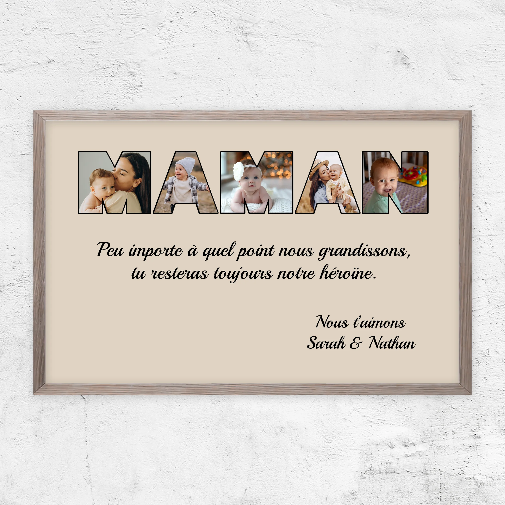 Poster personnalisé “Maman reste mon héroïne”