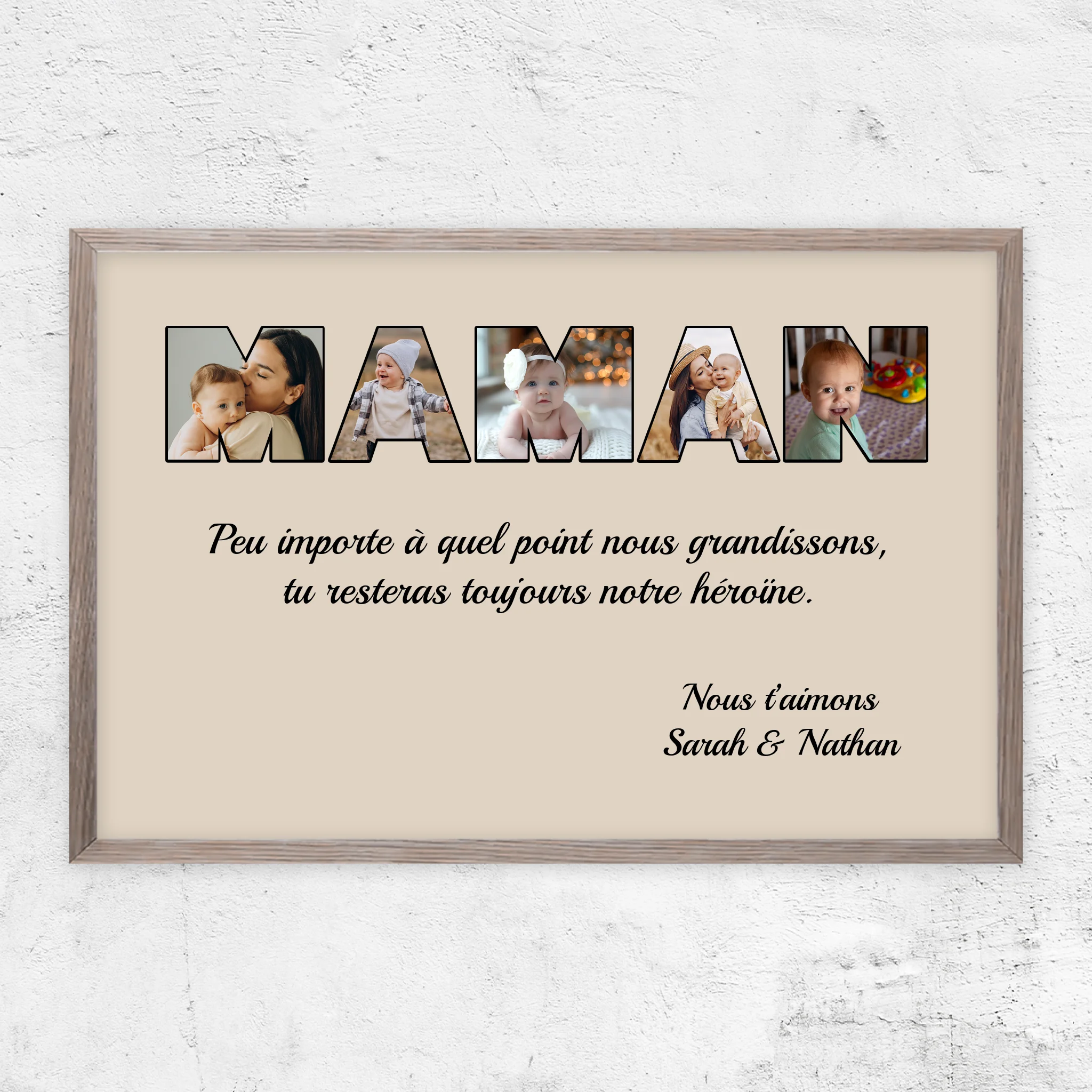 Poster personnalisé “Maman reste mon héroïne”