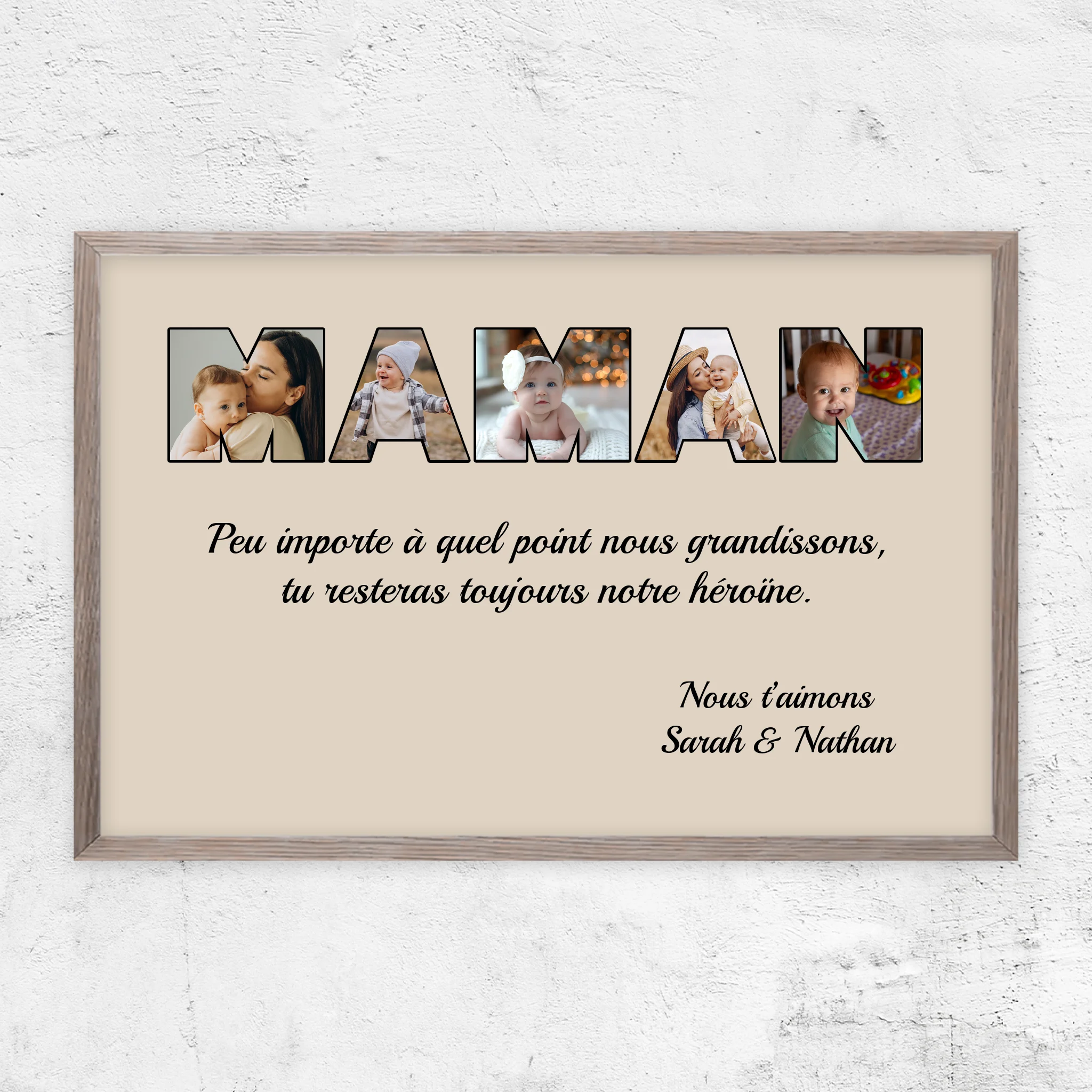 Poster personnalisé “Maman reste mon héroïne”