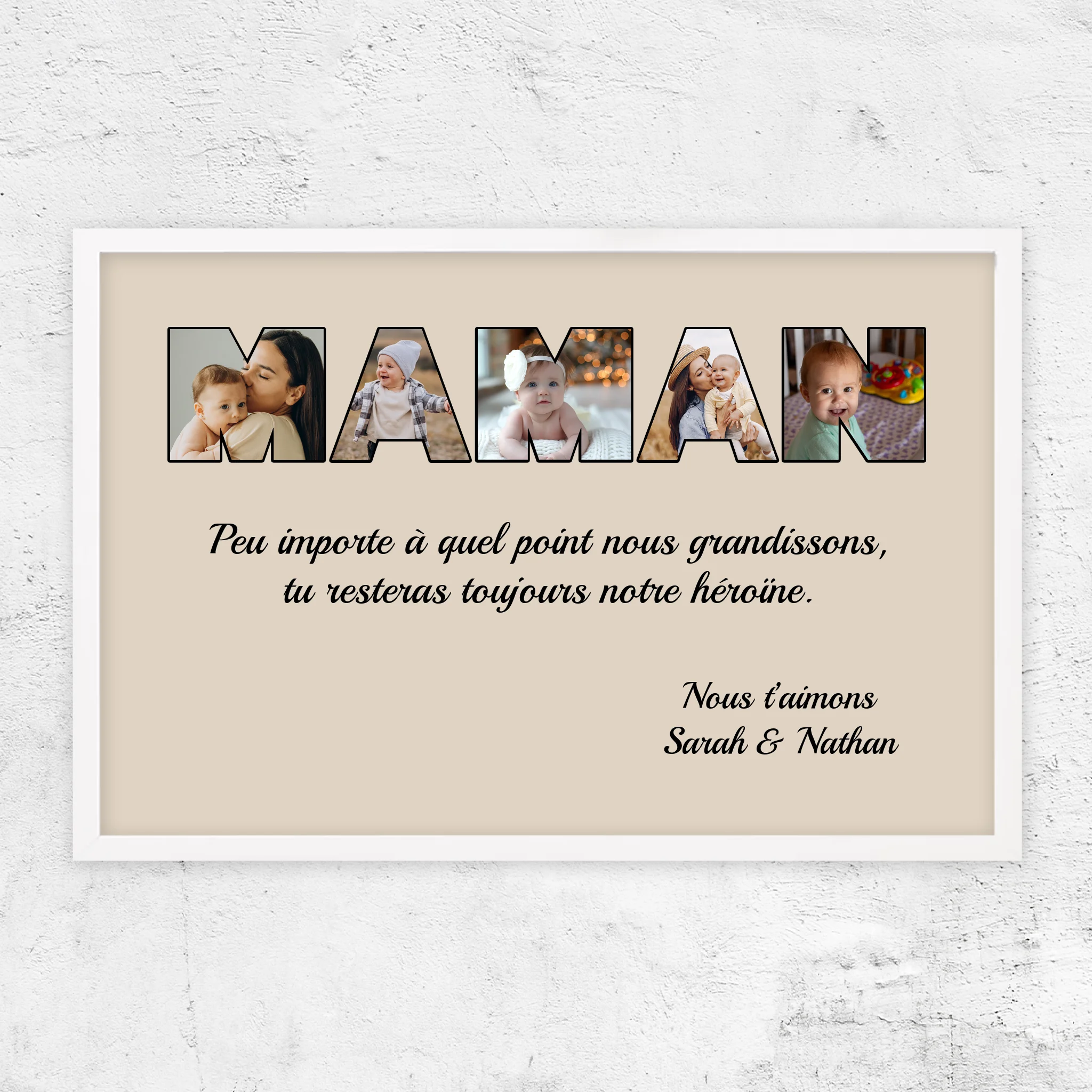 Poster personnalisé “Maman reste mon héroïne”