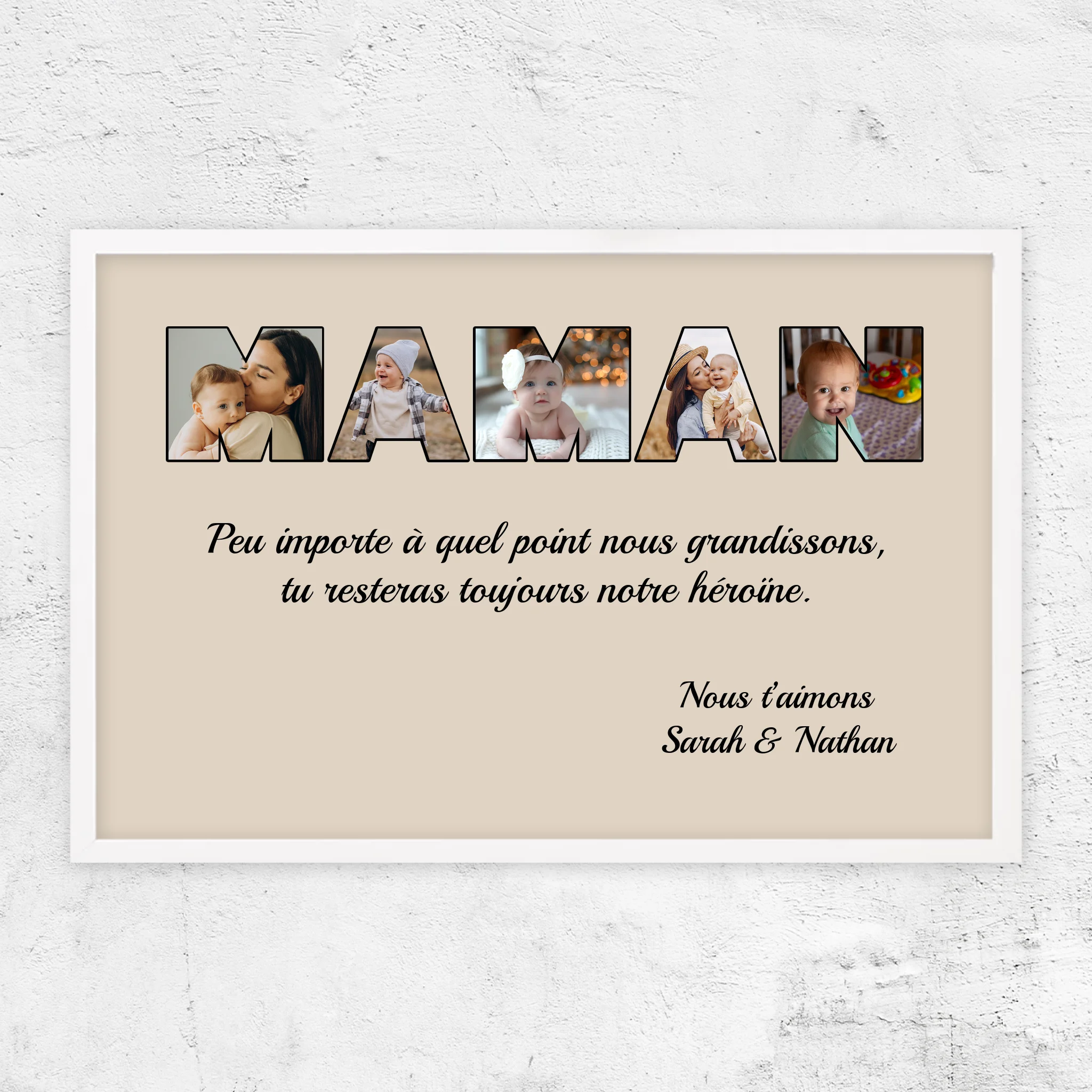 Poster personnalisé “Maman reste mon héroïne”