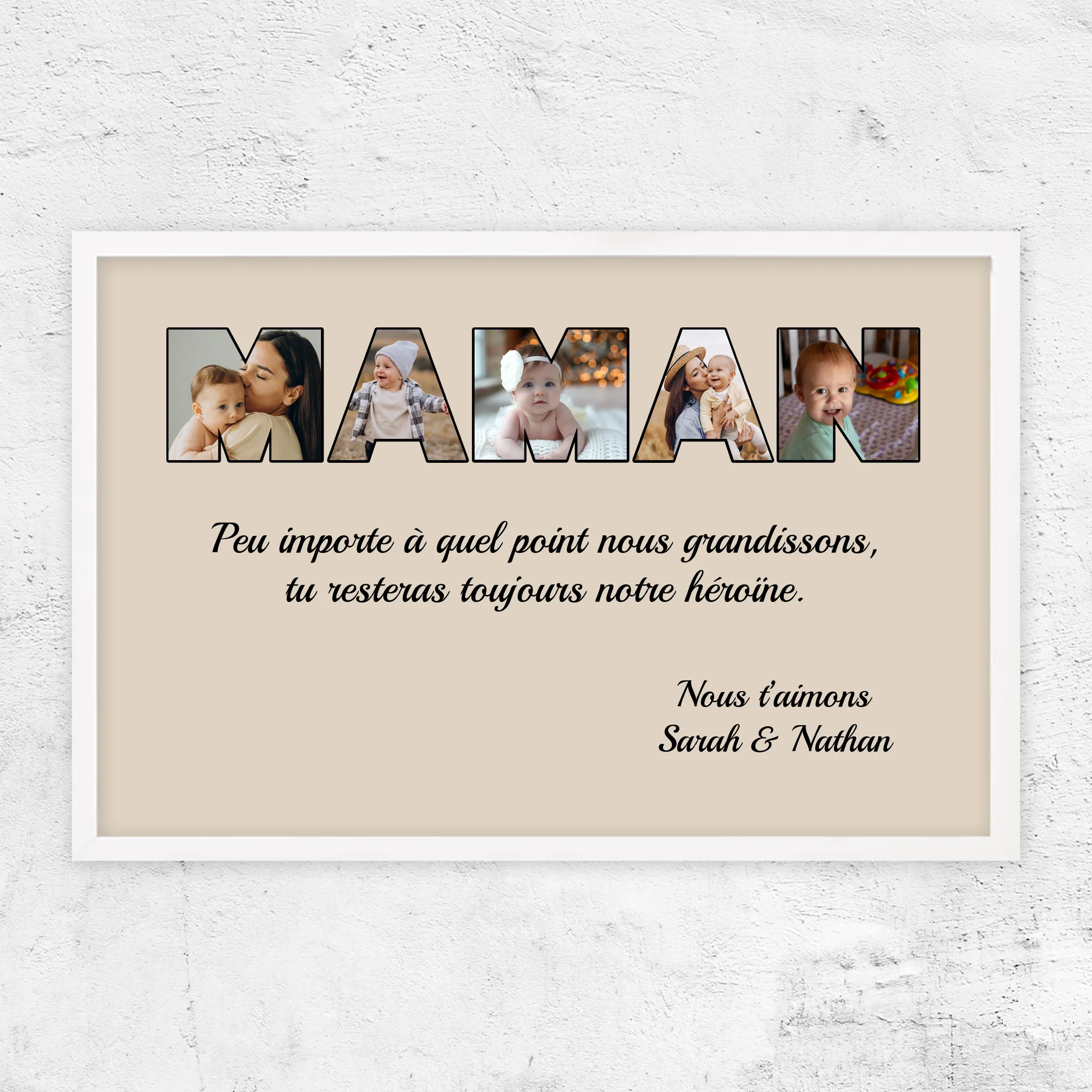 Poster personnalisé “Maman reste mon héroïne”