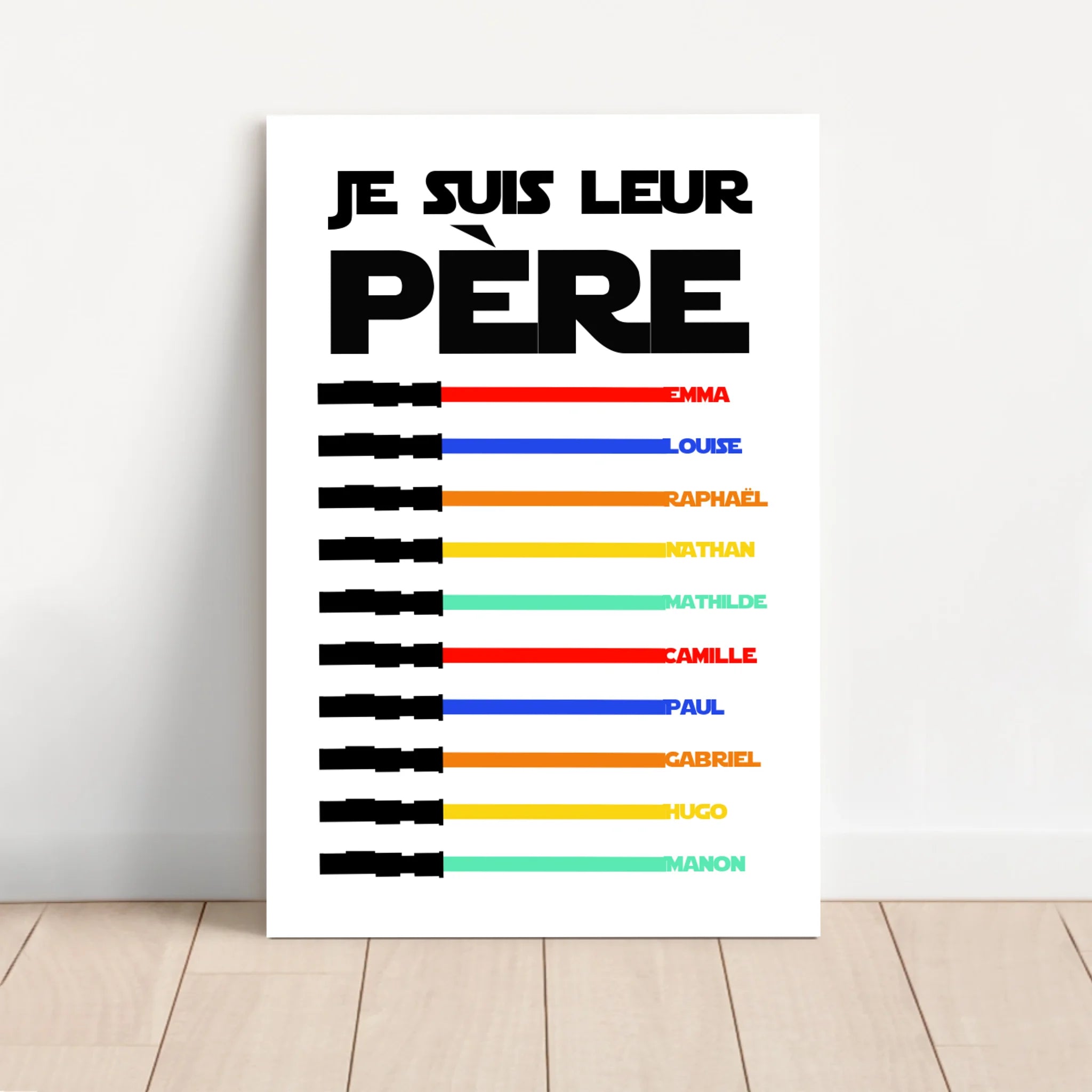 Toile personnalisée "Je suis leur père"