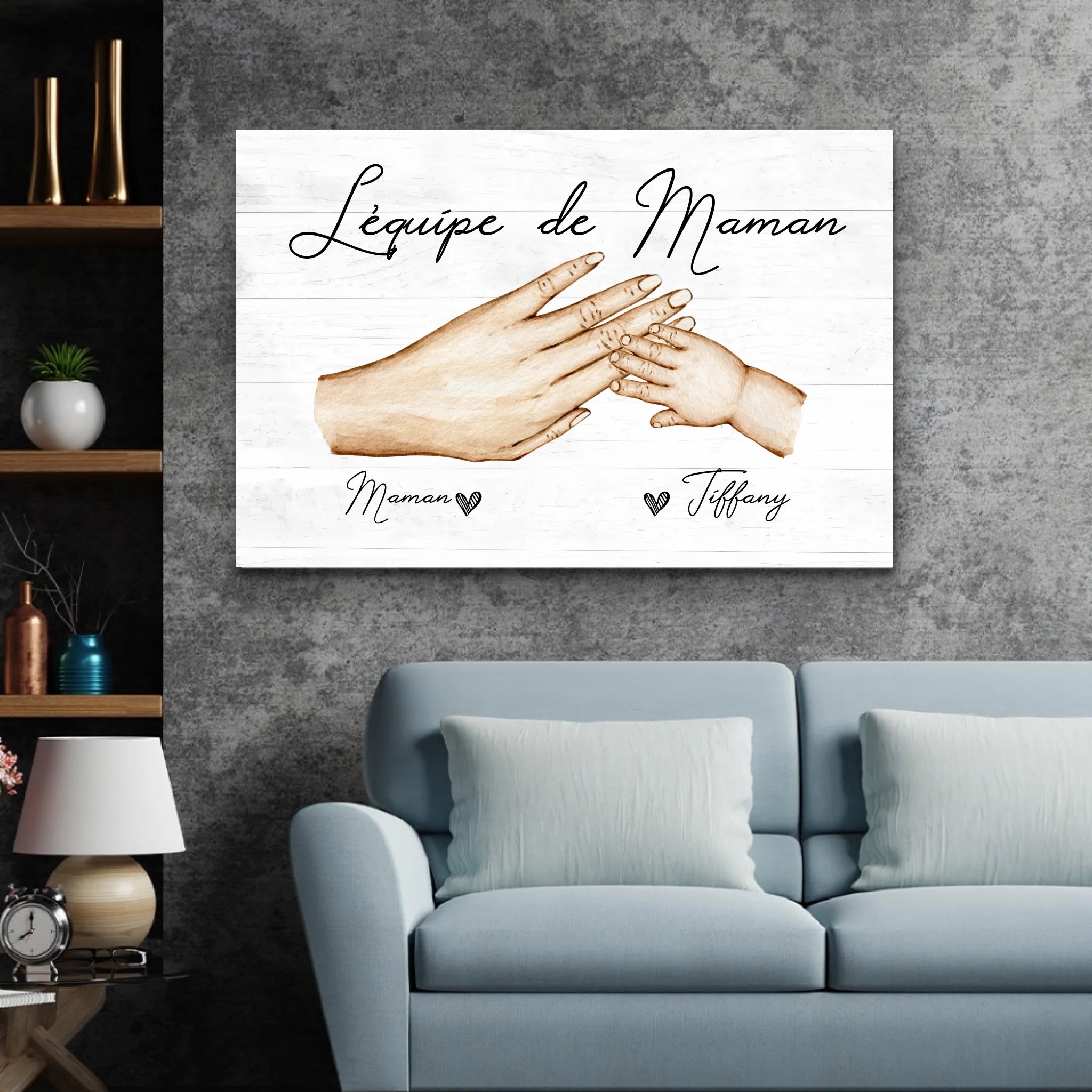 Toile personnalisée "L'équipe de Maman"