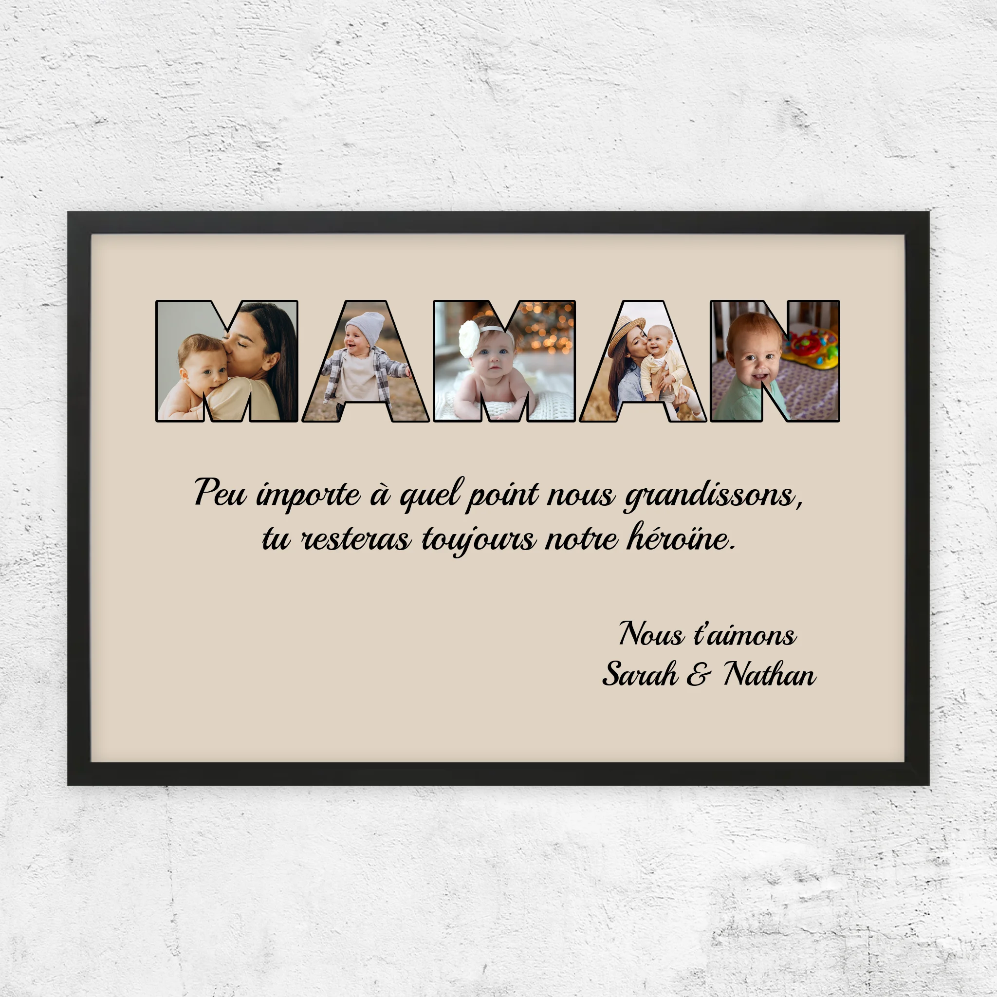 Poster personnalisé “Maman reste mon héroïne”