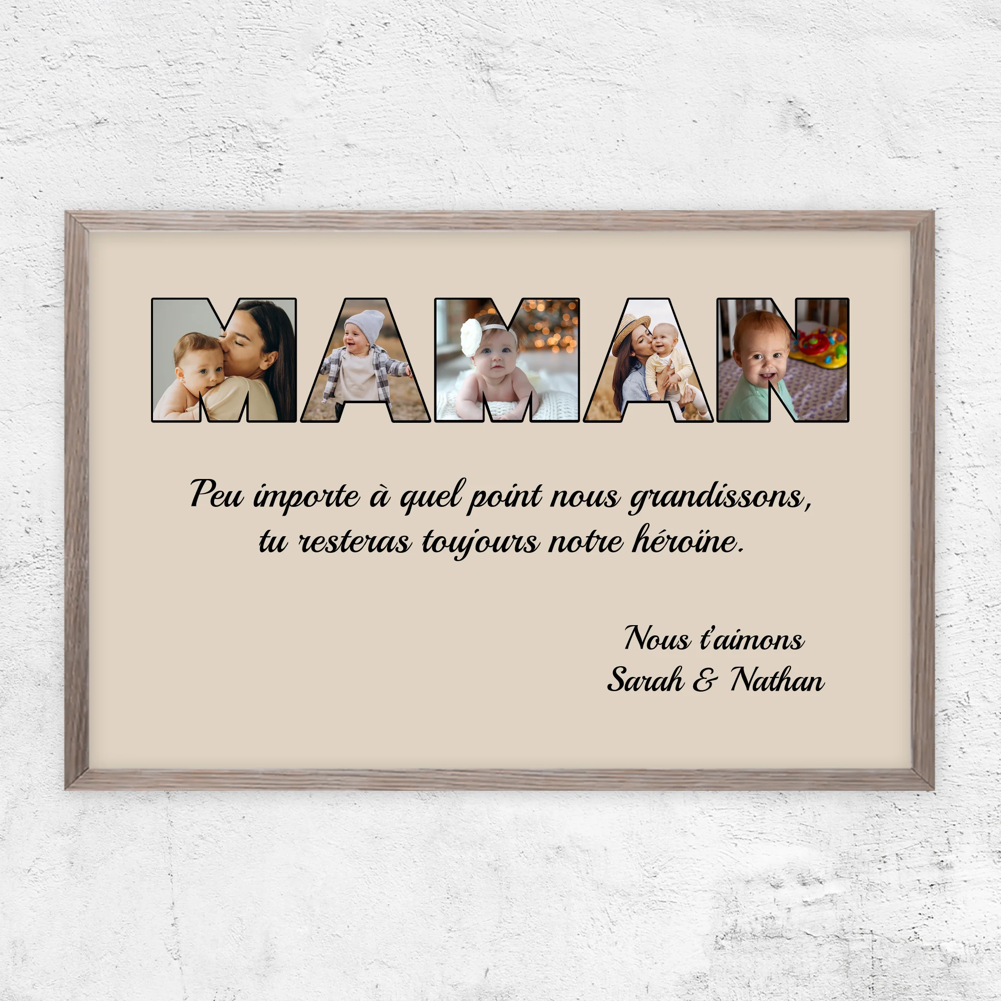 Poster personnalisé “Maman reste mon héroïne”