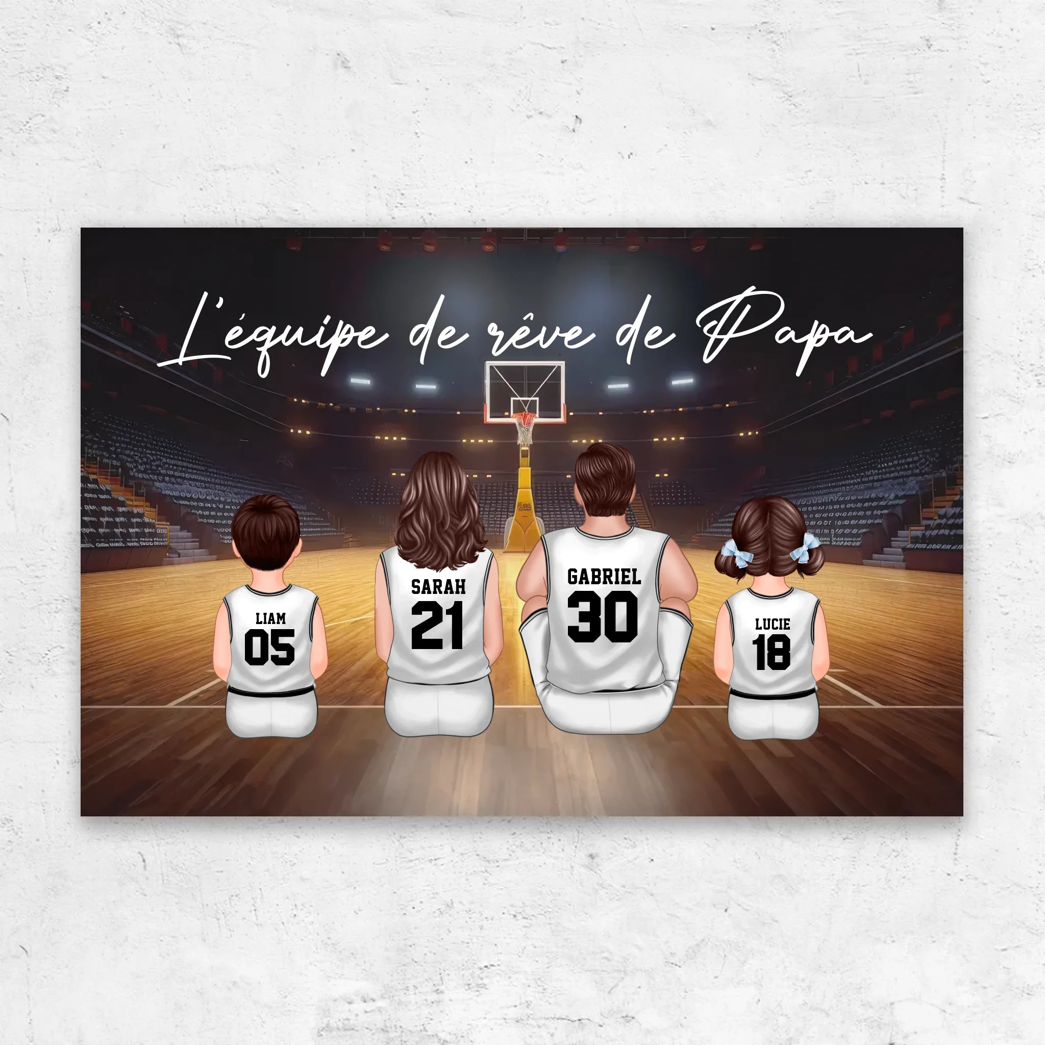 Toile personnalisée "L'équipe de rêve de Papa - Basket"