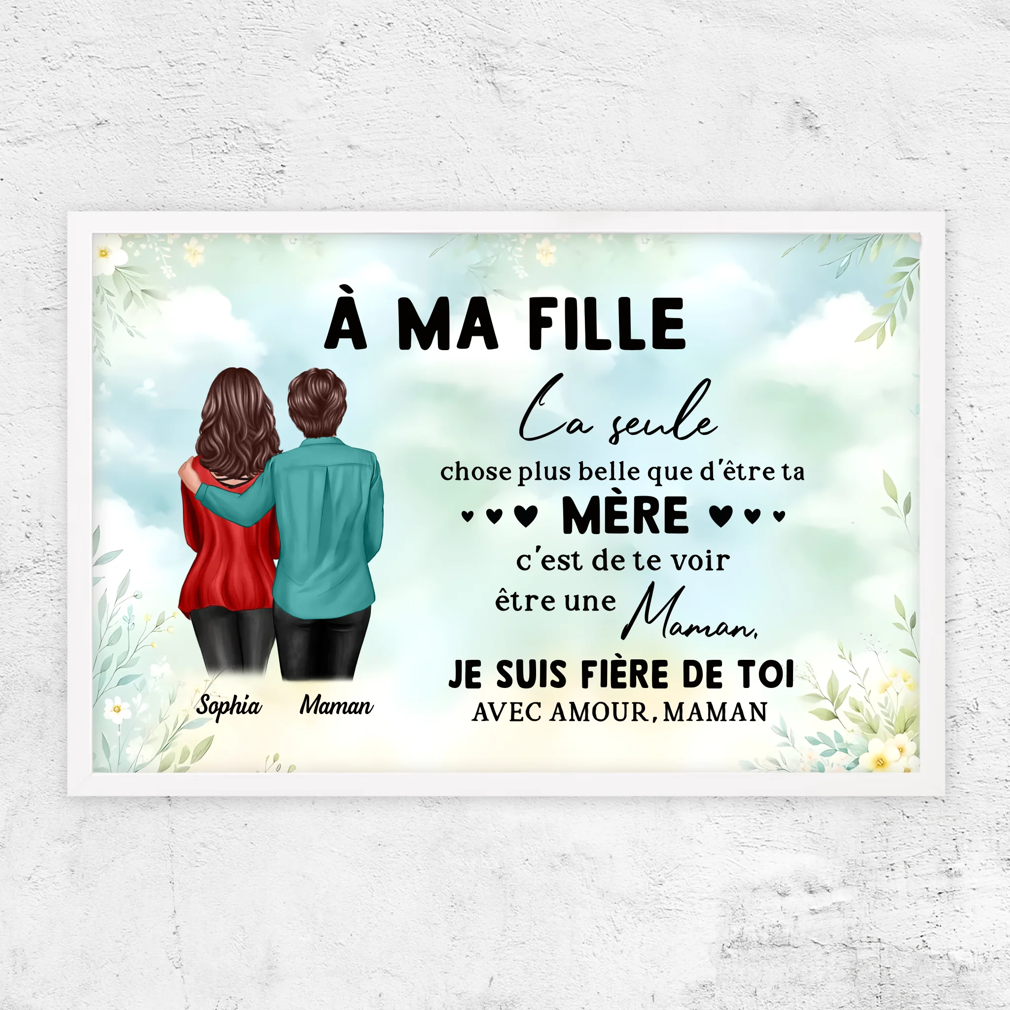 Poster personnalisé "De maman à fille – Cadeau pour la fête des mères"