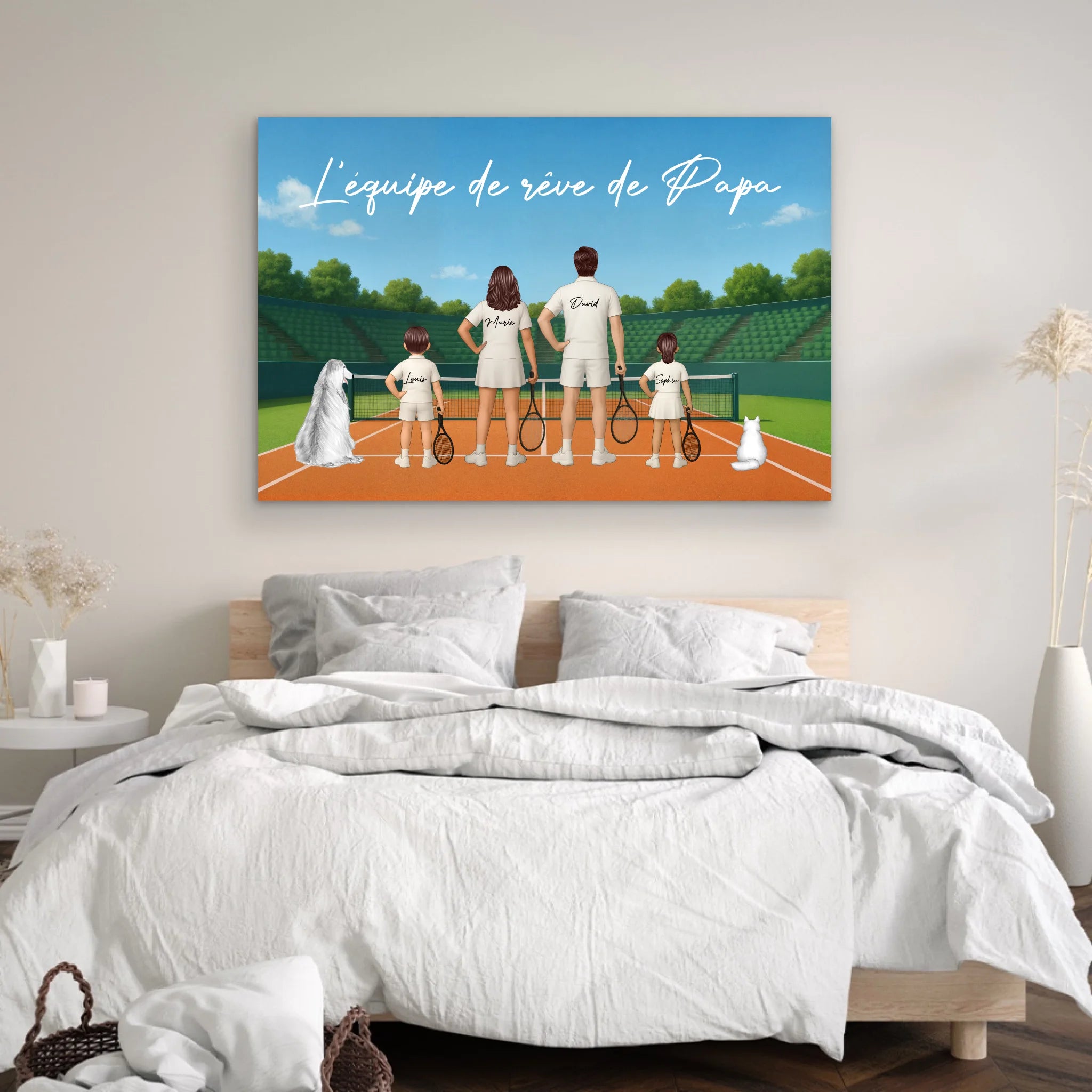 Toile personnalisée "L'équipe de rêve de Papa - Tennis"