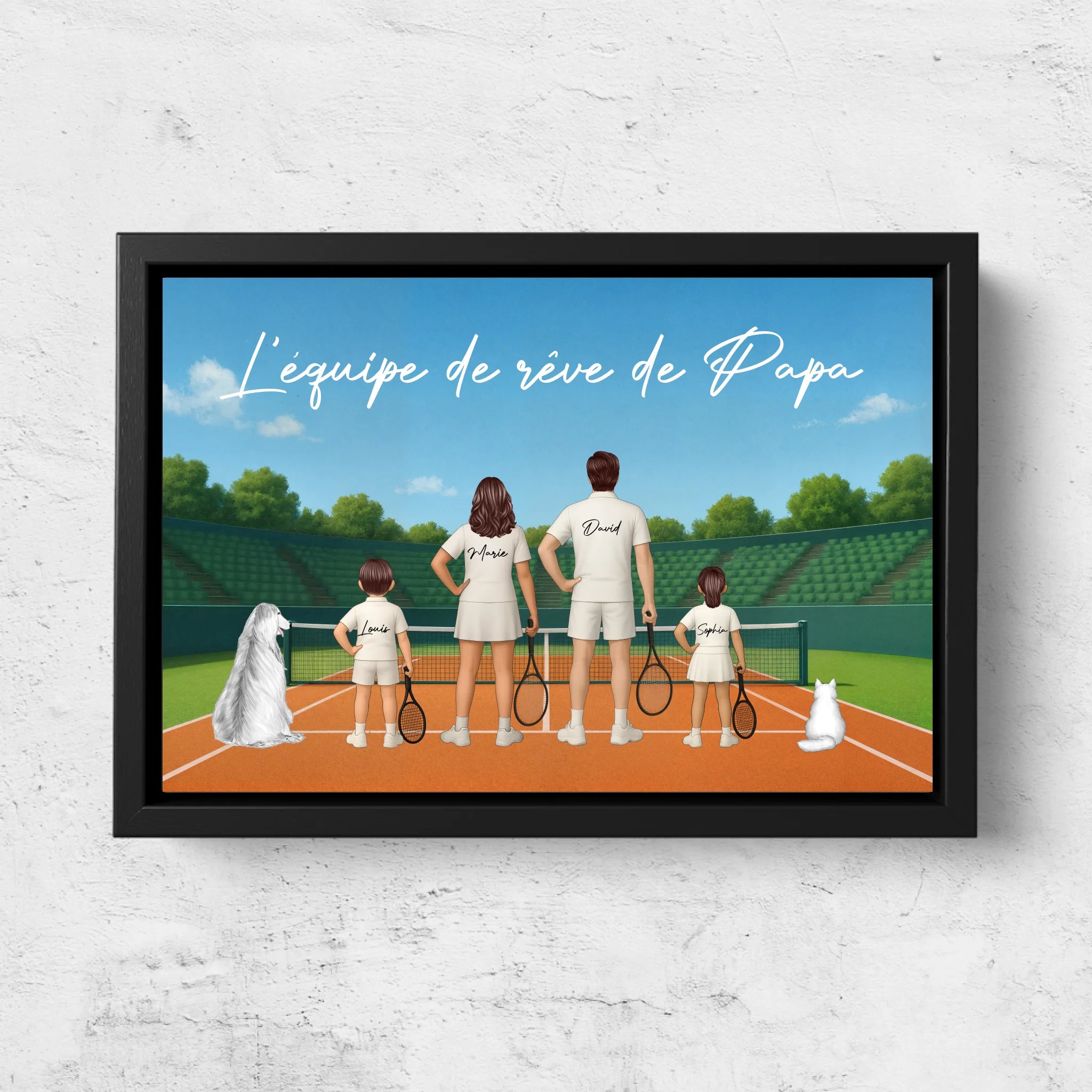 Toile personnalisée "L'équipe de rêve de Papa - Tennis"