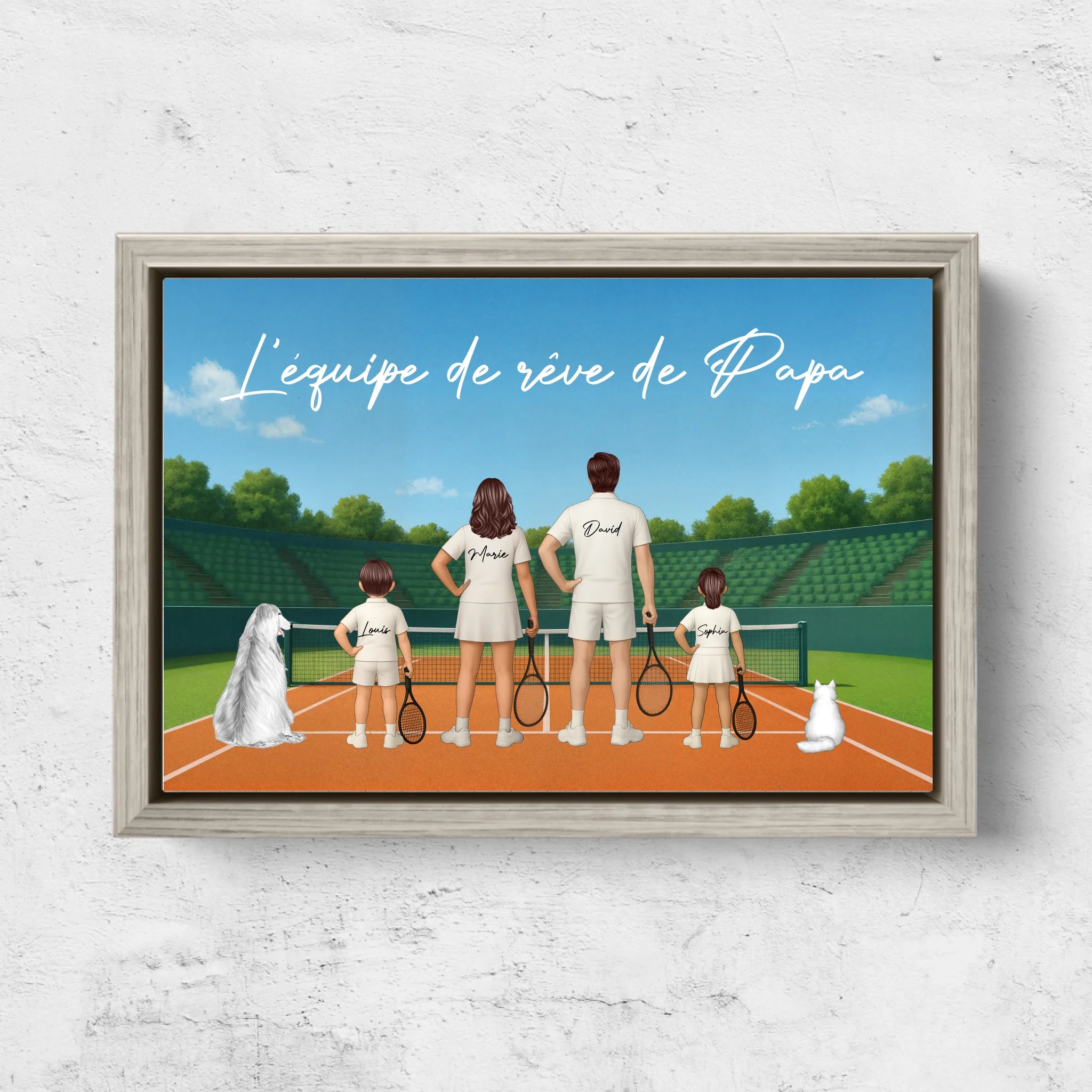 Toile personnalisée "L'équipe de rêve de Papa - Tennis"
