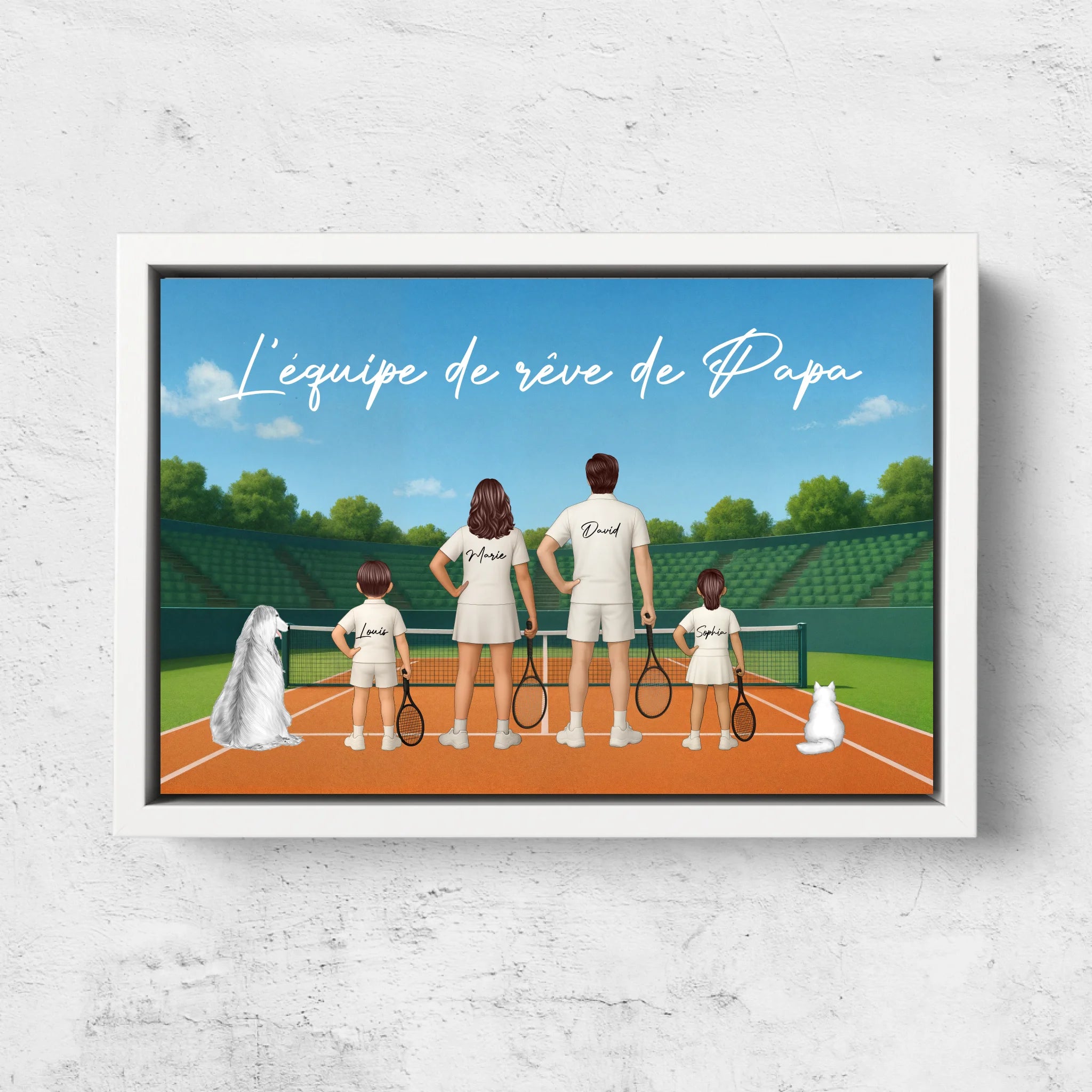 Toile personnalisée "L'équipe de rêve de Papa - Tennis"