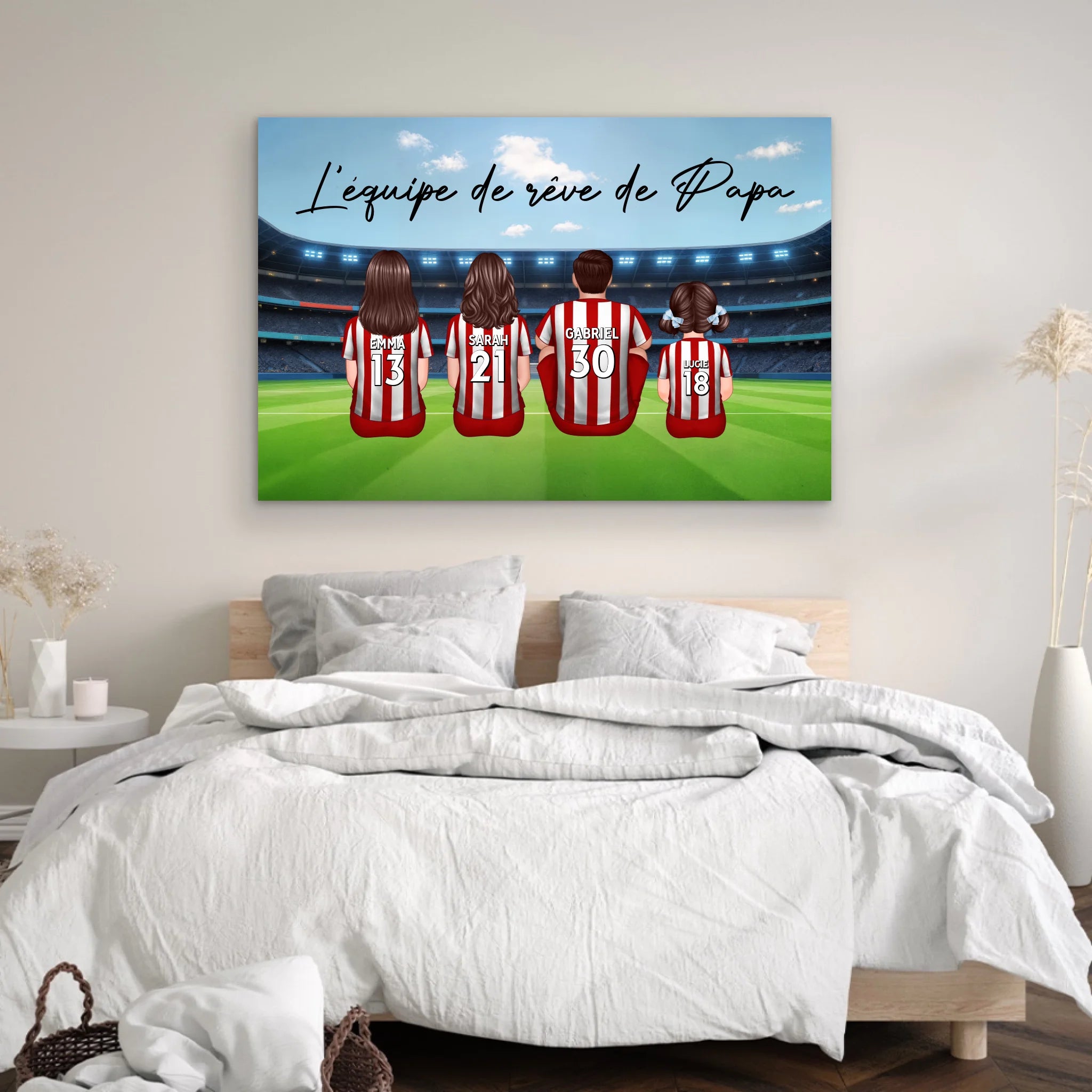 Toile personnalisée "L'équipe de rêve de Papa - Football"