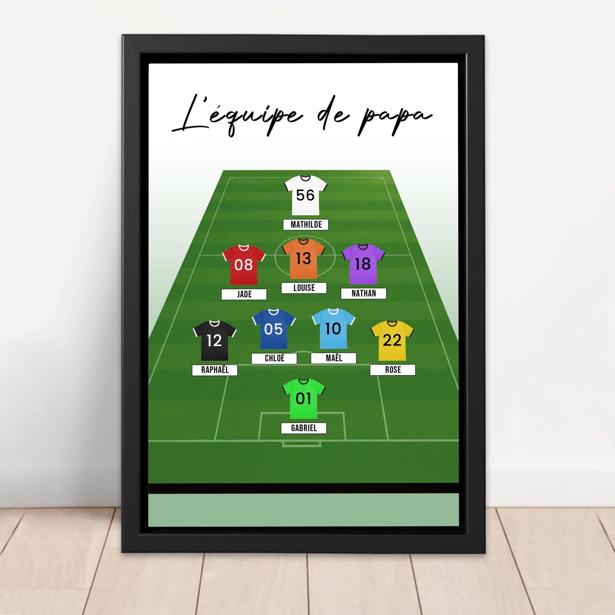 Toile personnalisée "Composition personnalisable d'une équipe de foot"