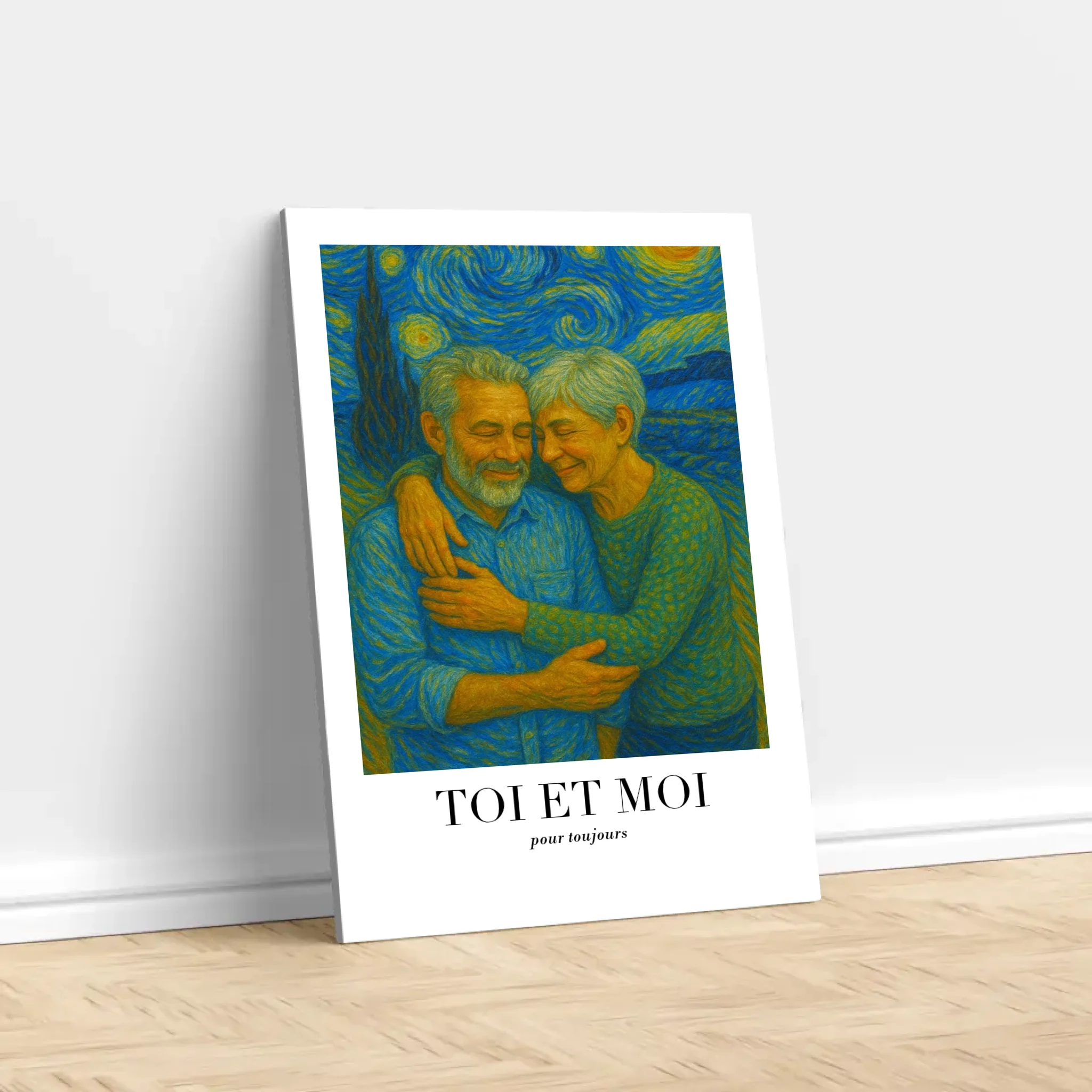 Toile personnalisée – Toi et moi en art de Van Gogh, on gère ça