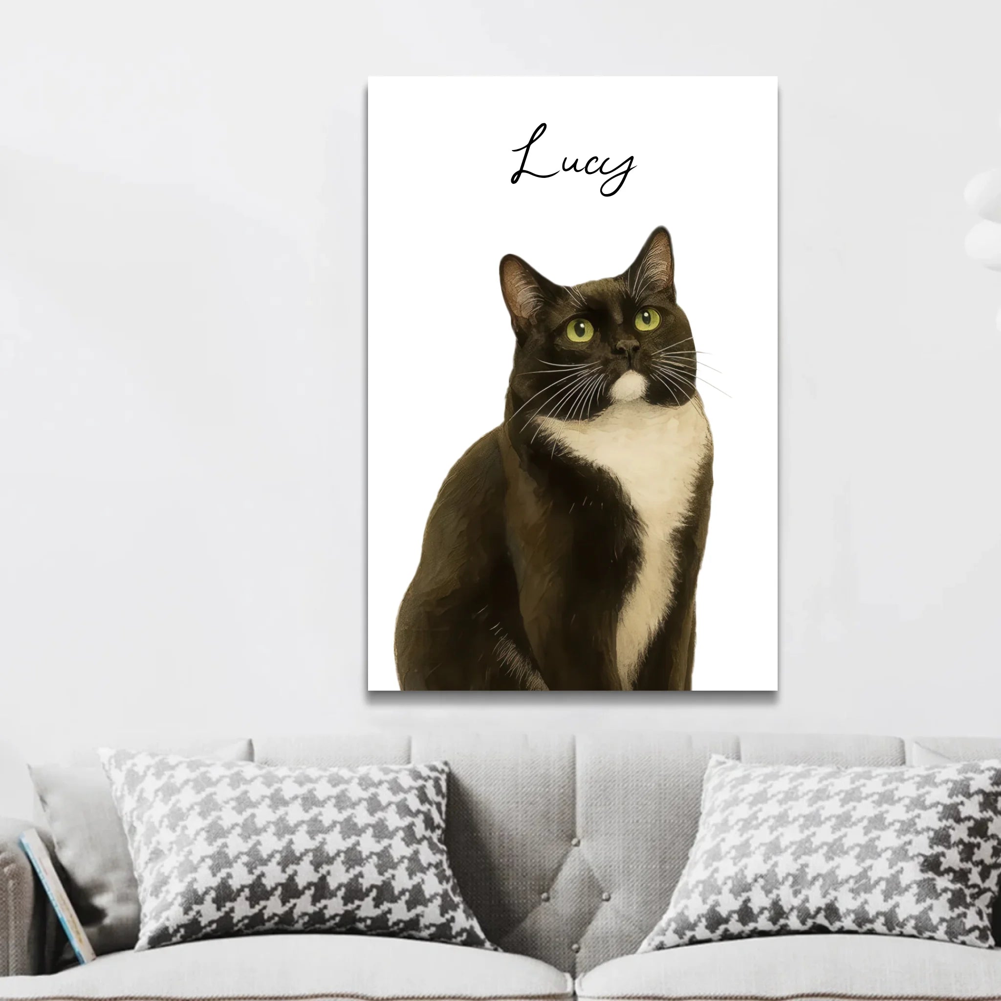 Toile personnalisée – Aquarelle photo chat