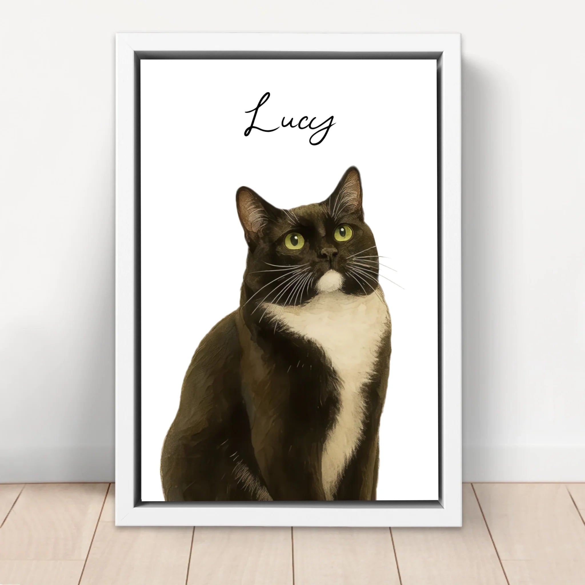 Toile personnalisée – Aquarelle photo chat
