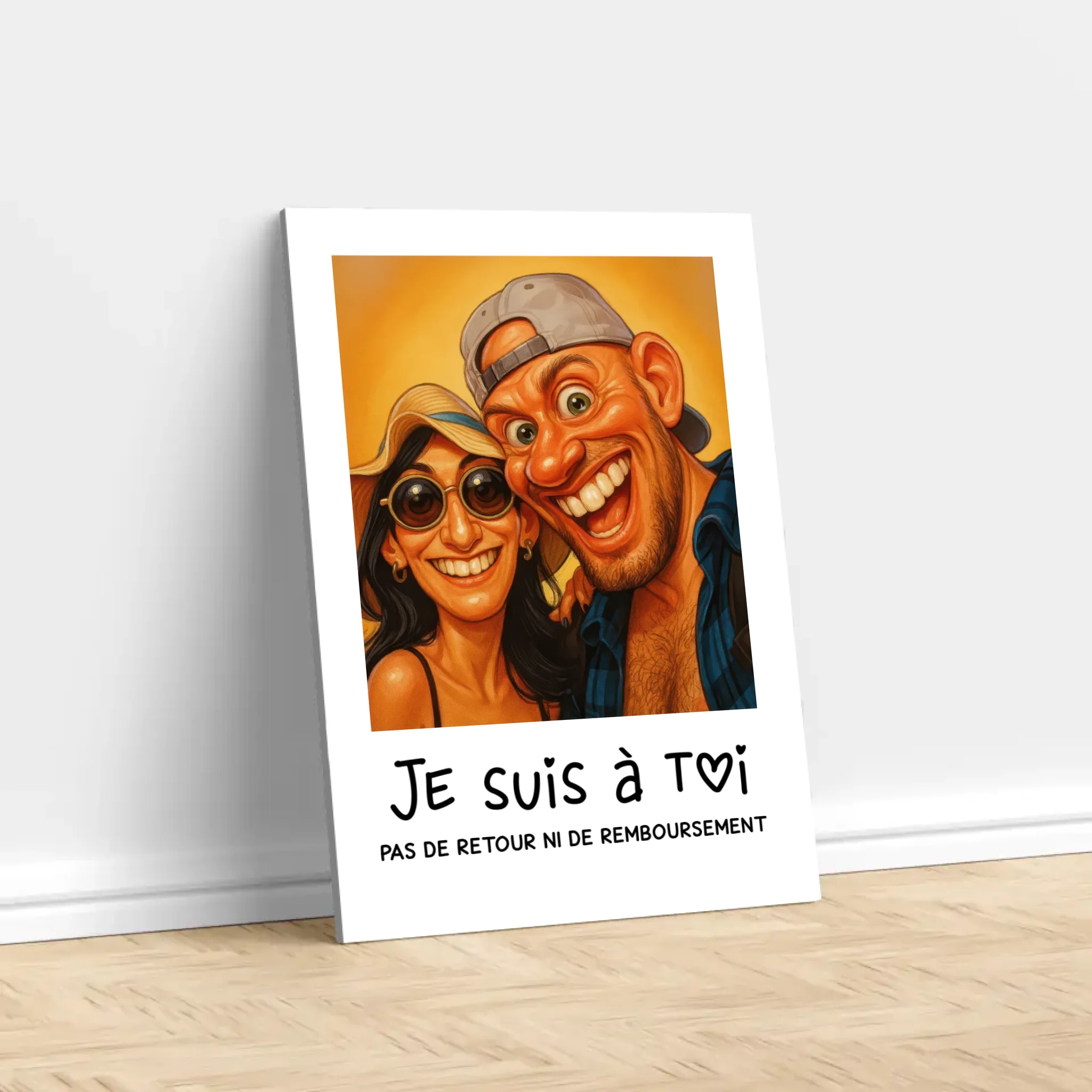 Toile personnalisée – Photo caricature drôle de couple