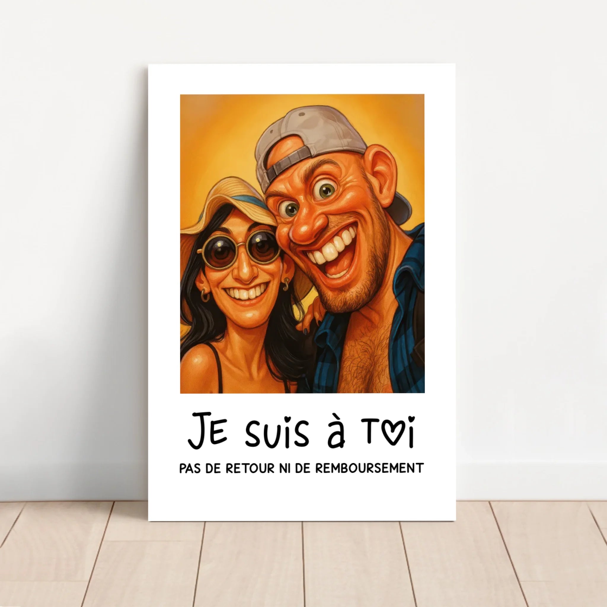 Toile personnalisée – Photo caricature drôle de couple