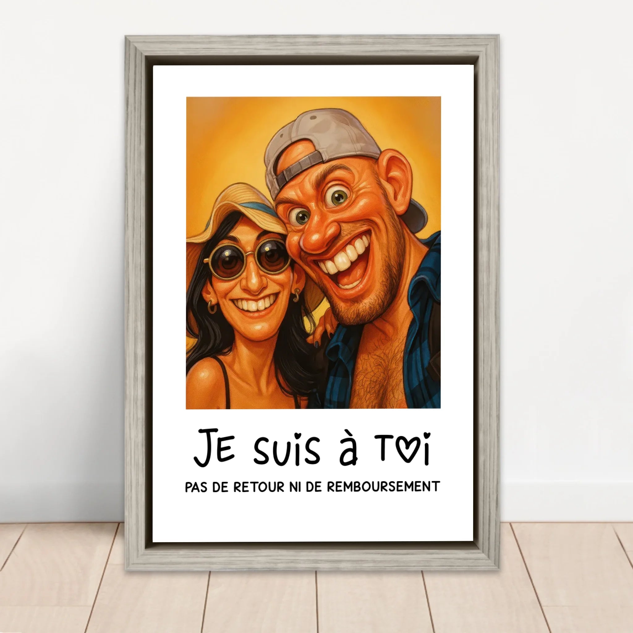 Toile personnalisée – Photo caricature drôle de couple