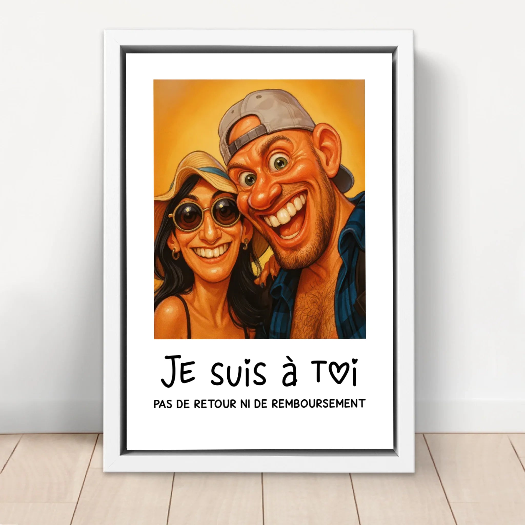 Toile personnalisée – Photo caricature drôle de couple