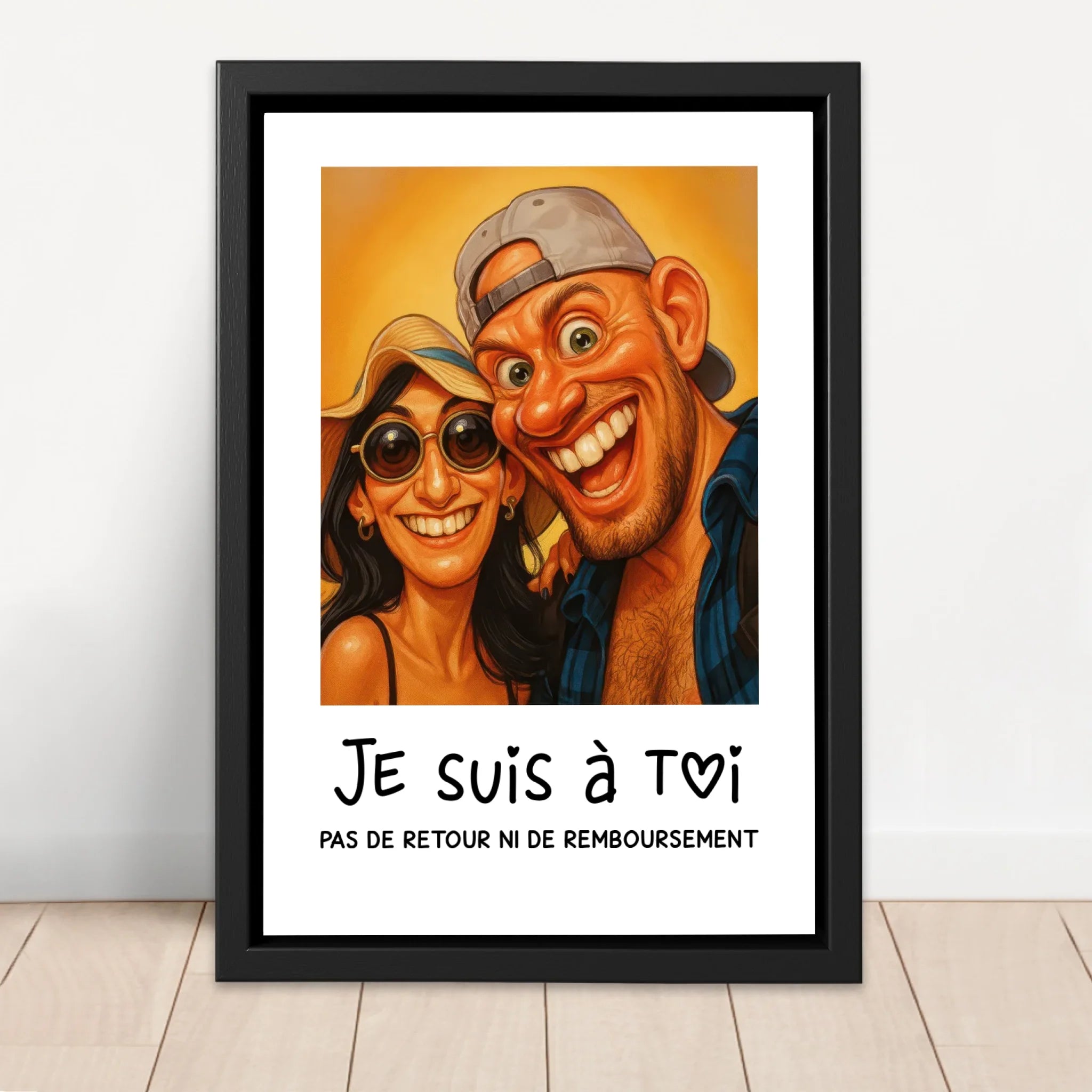 Toile personnalisée – Photo caricature drôle de couple
