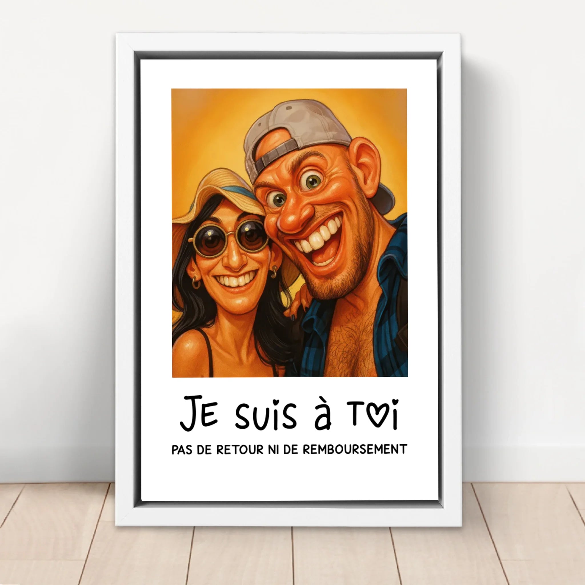 Toile personnalisée – Photo caricature drôle de couple
