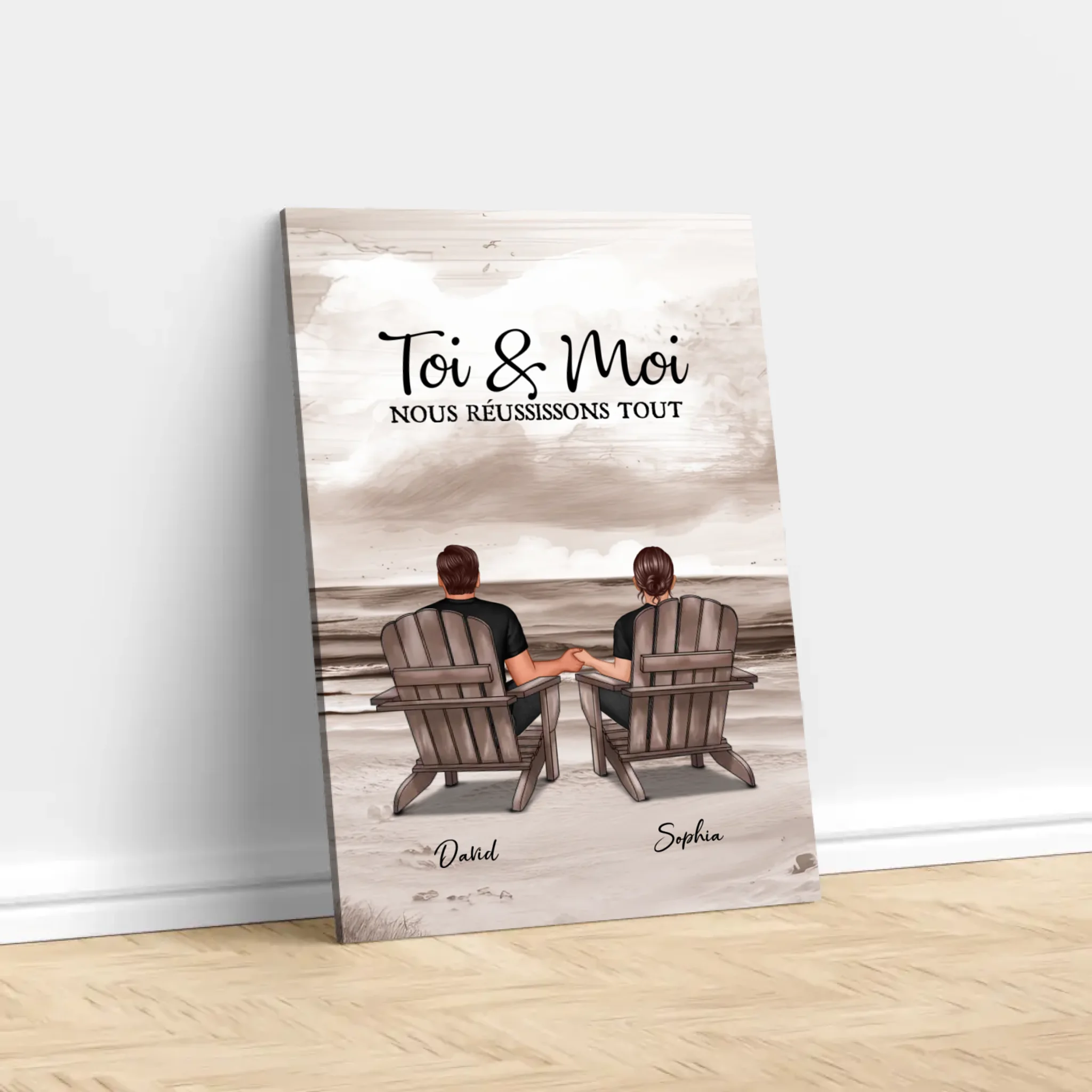 Toile personnalisée – Toi et moi, on gère ça – vertical