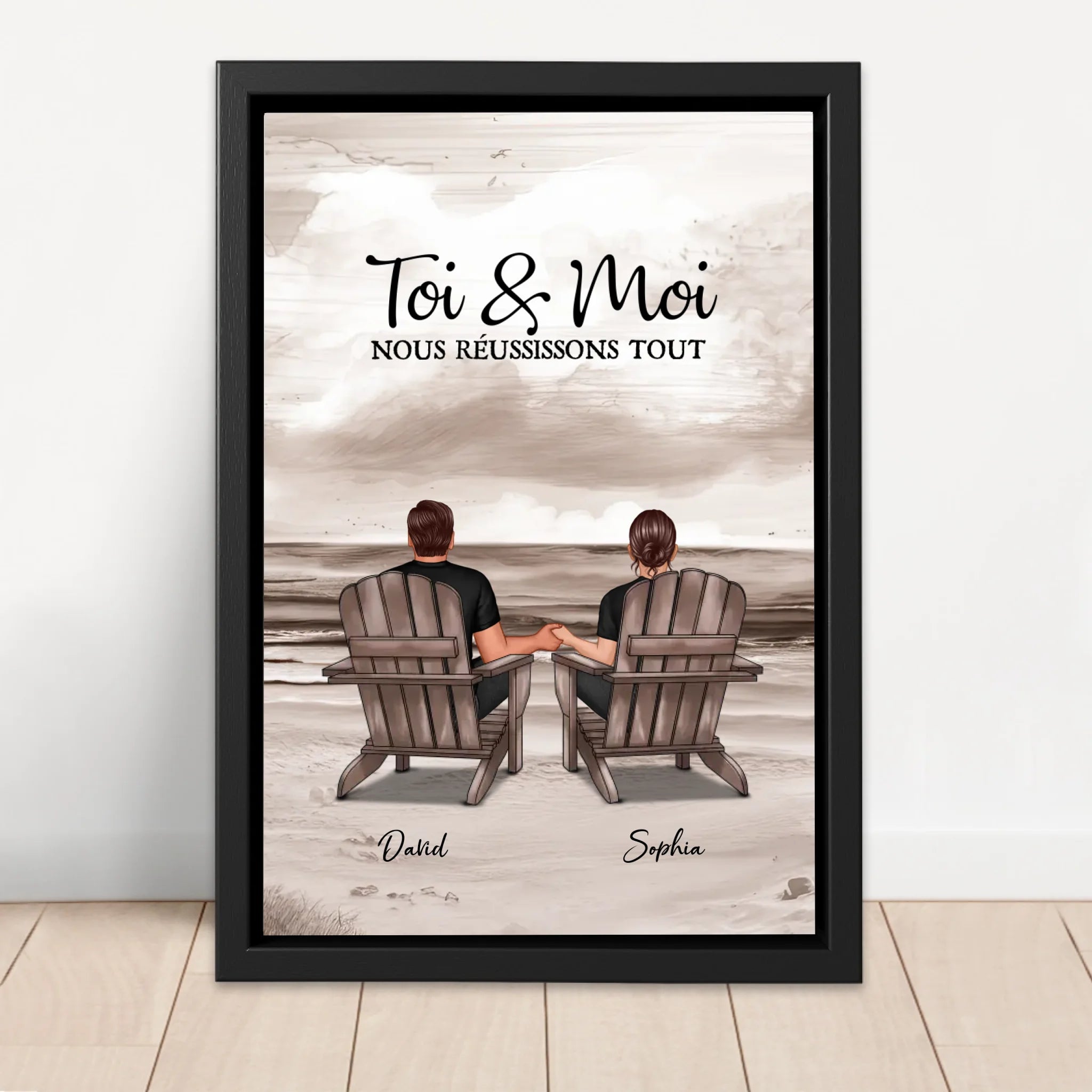 Toile personnalisée – Toi et moi, on gère ça – vertical